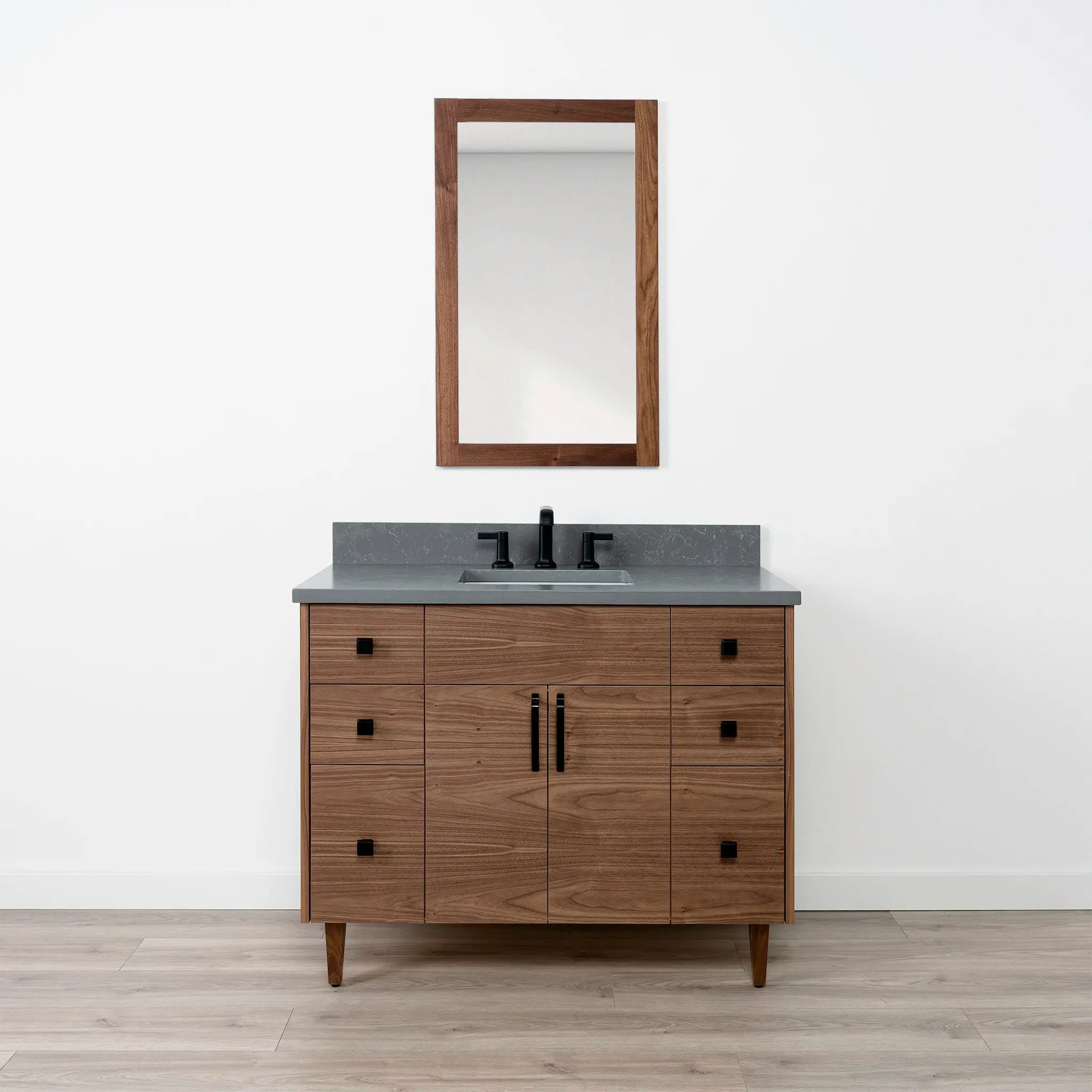 Austin Stainless 42" American Black Walnut Bathroom Vanity - Image 21