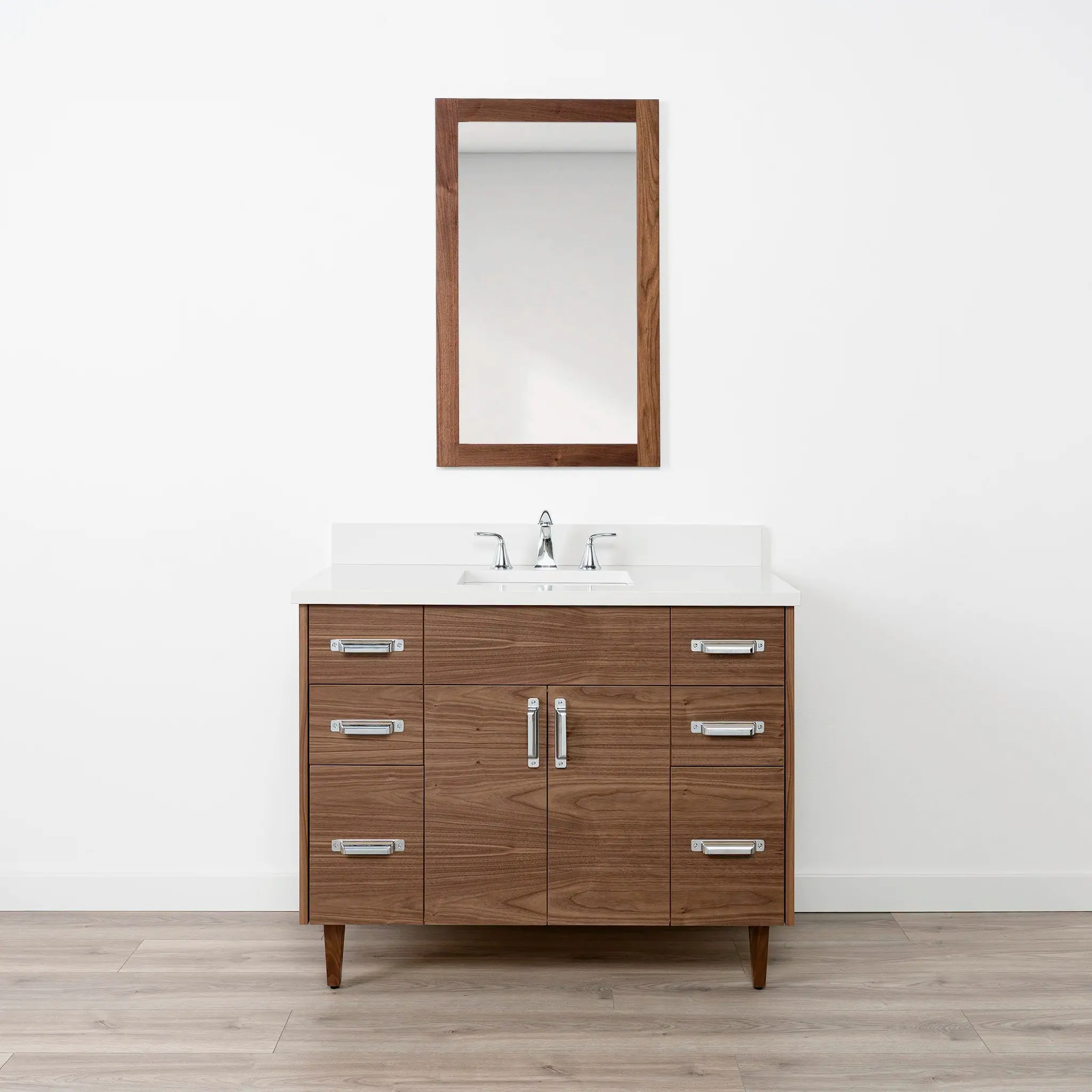 Austin Stainless 42" American Black Walnut Bathroom Vanity - Image 23