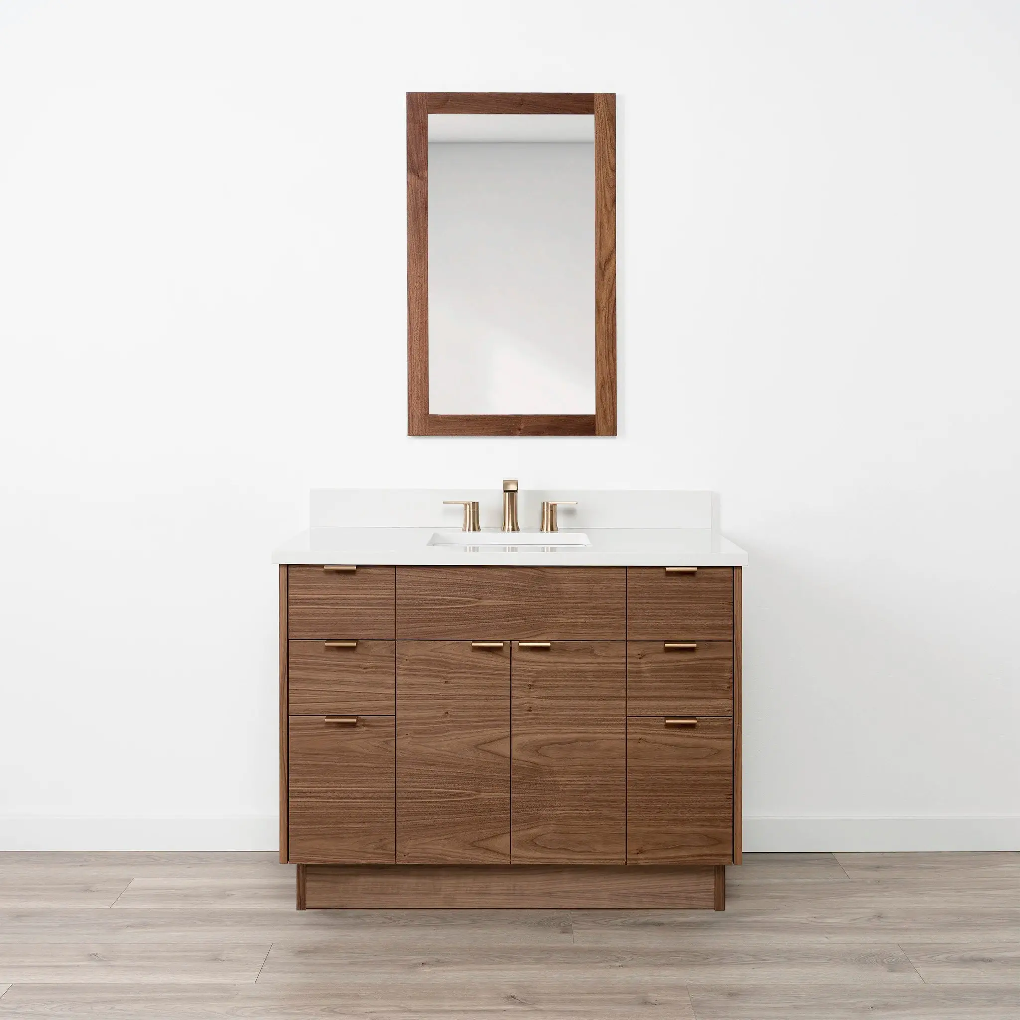 Austin Stainless 42" American Black Walnut Bathroom Vanity - Image 28