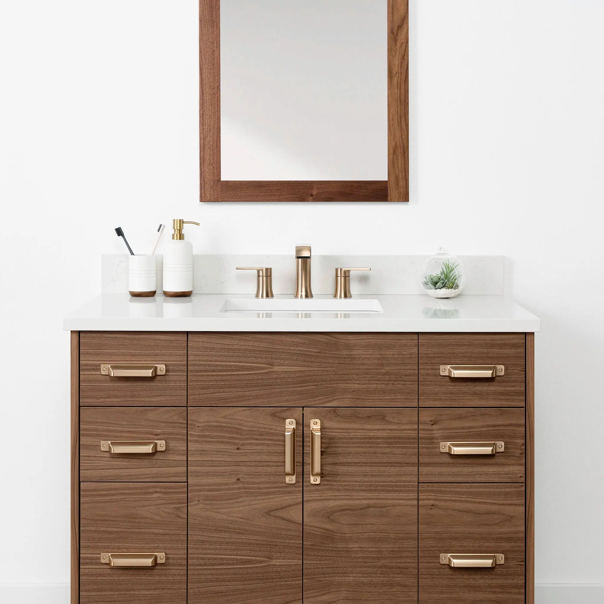 Austin Stainless 42" American Black Walnut Bathroom Vanity - Image 3