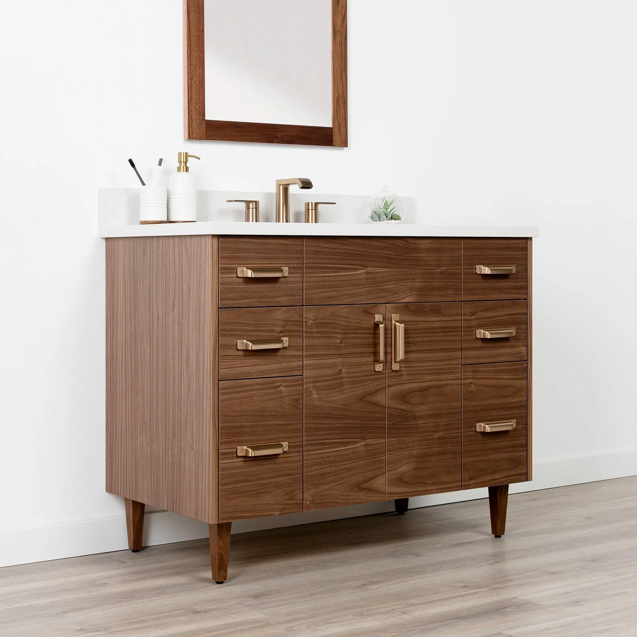 Austin Stainless 42" American Black Walnut Bathroom Vanity - Image 4