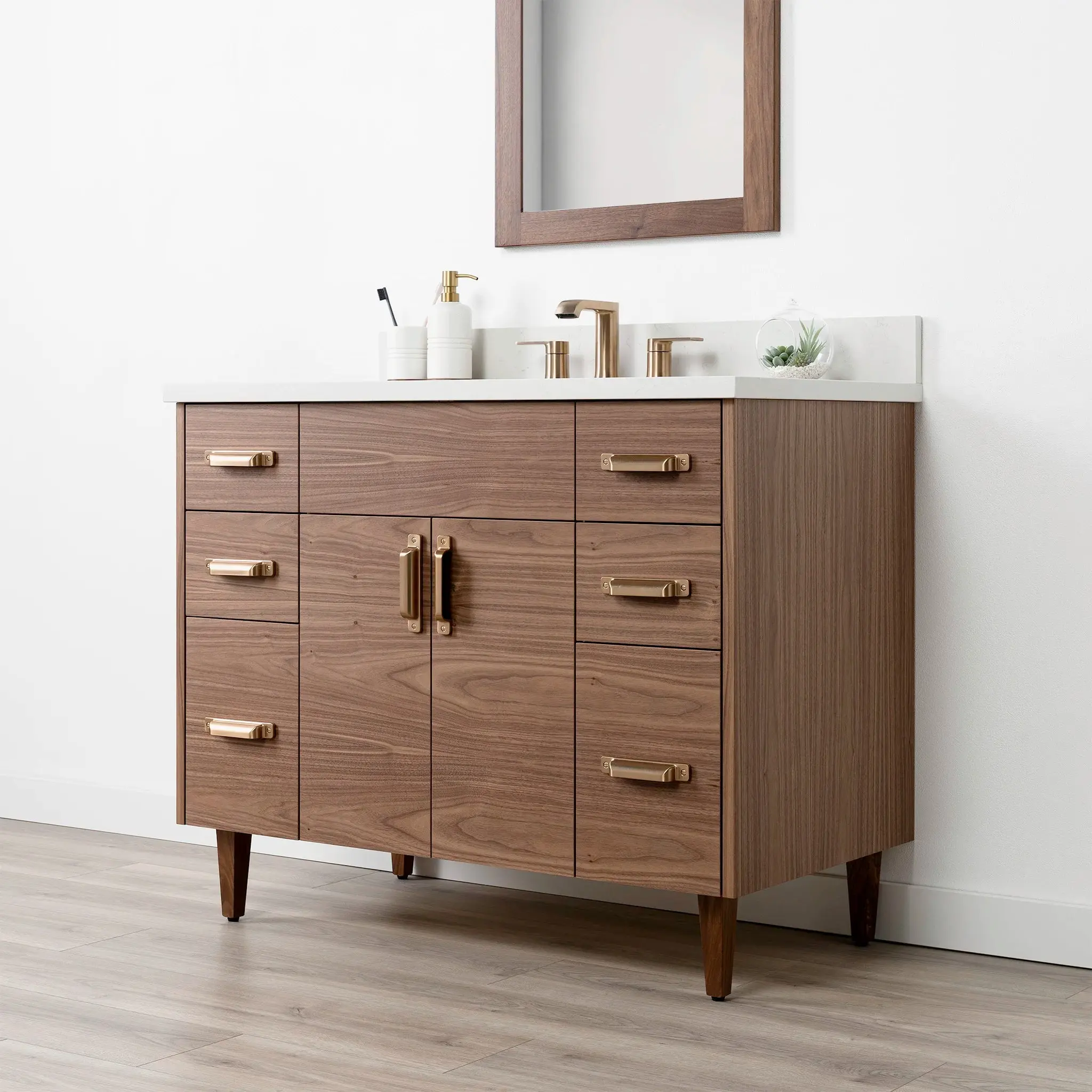 Austin Stainless 42" American Black Walnut Bathroom Vanity - Image 5