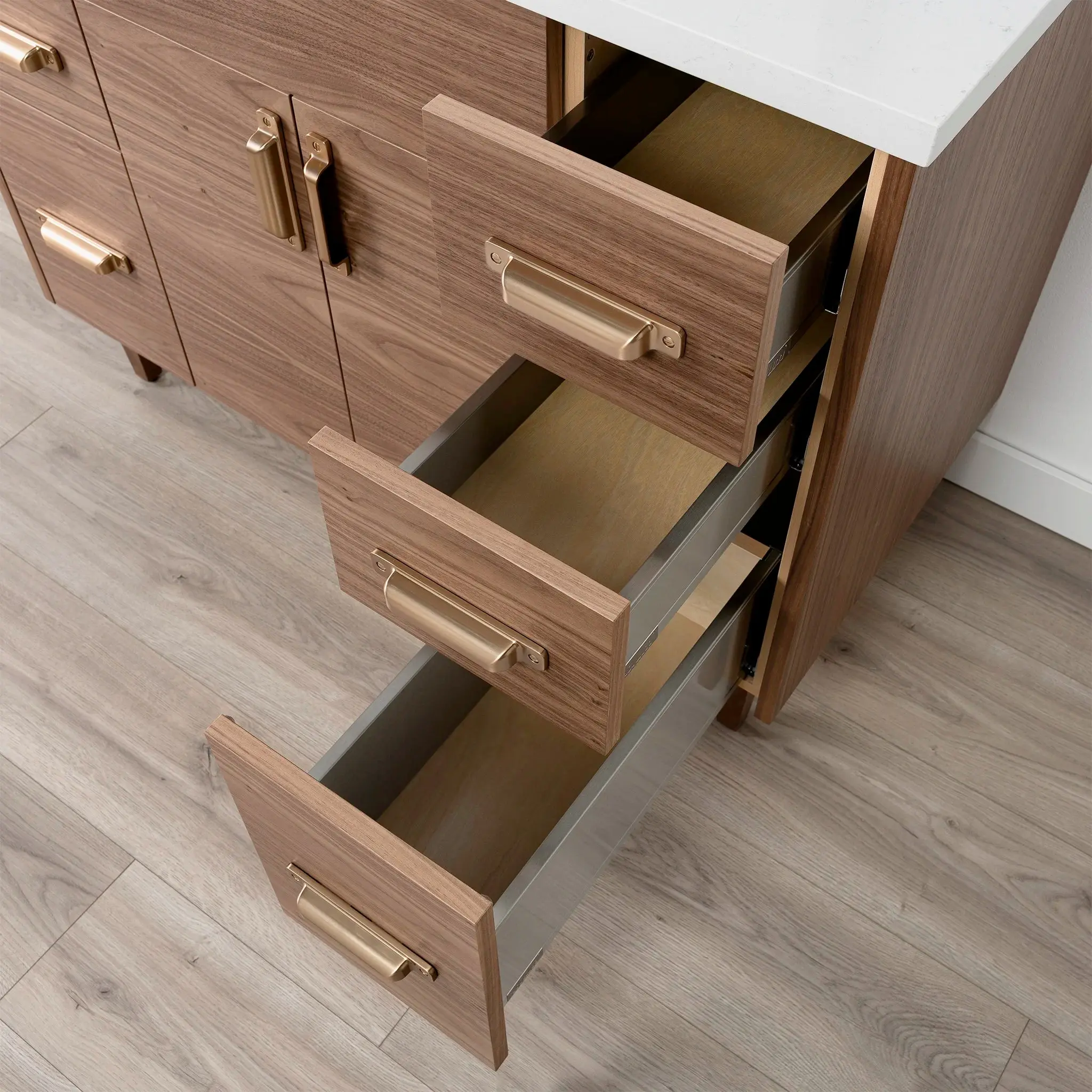 Austin Stainless 42" American Black Walnut Bathroom Vanity - Image 7
