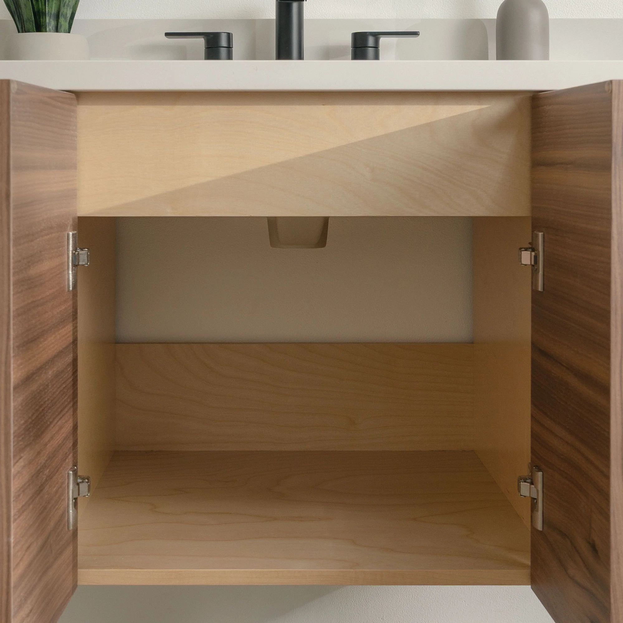 Austin Stainless 42" Wall Mount American Black Walnut Bathroom Vanity - Image 10