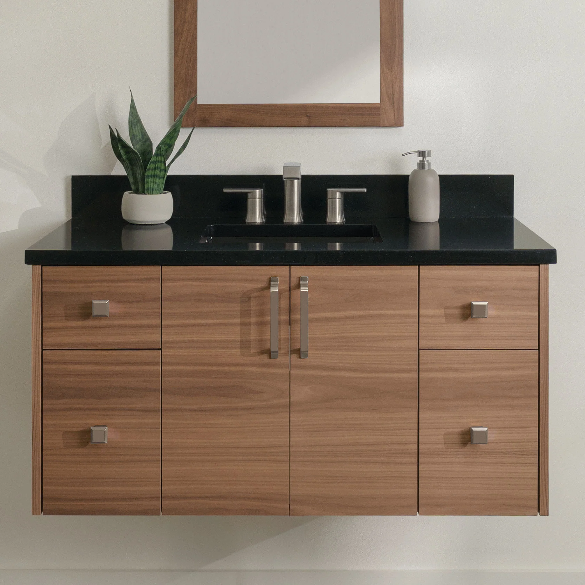 Austin Stainless 42" Wall Mount American Black Walnut Bathroom Vanity - Image 18