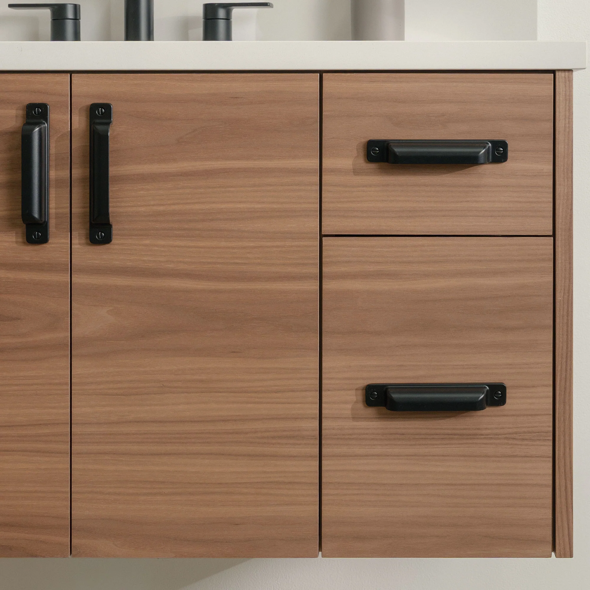 Austin Stainless 42" Wall Mount American Black Walnut Bathroom Vanity - Image 4