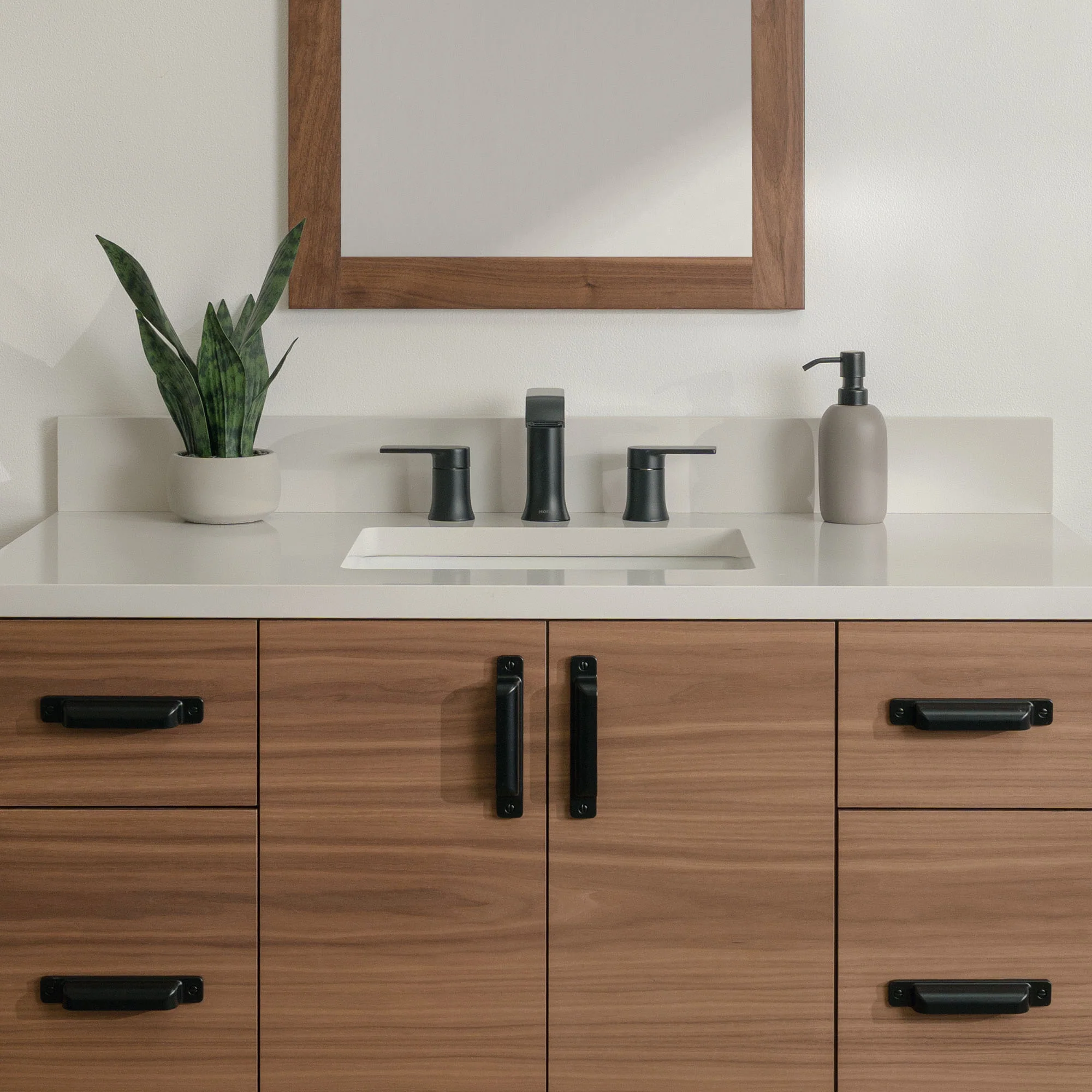 Austin Stainless 42" Wall Mount American Black Walnut Bathroom Vanity - Image 5