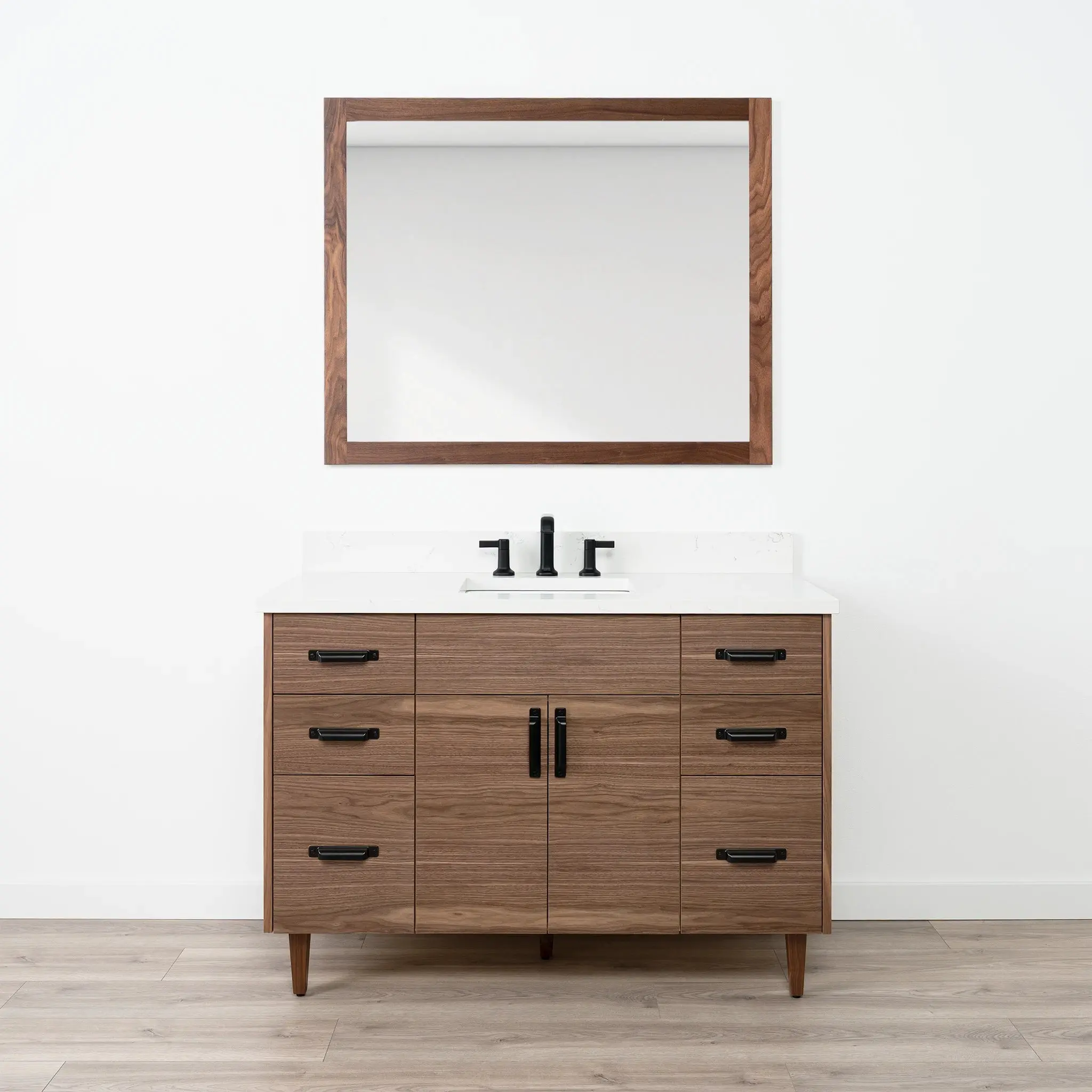 Austin Stainless SLIM 48" American Black Walnut Bathroom Vanity - Image 14