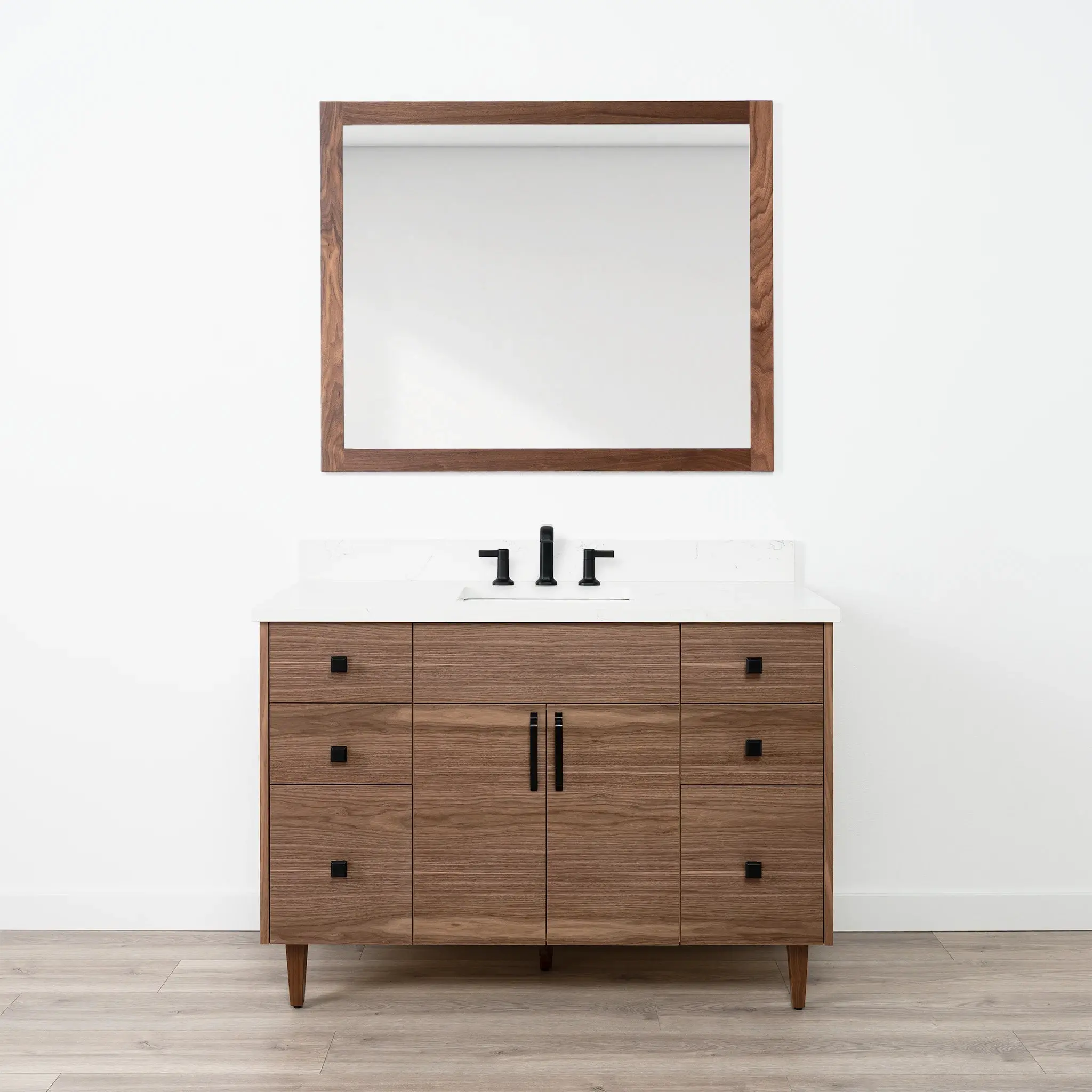 Austin Stainless SLIM 48" American Black Walnut Bathroom Vanity - Image 16