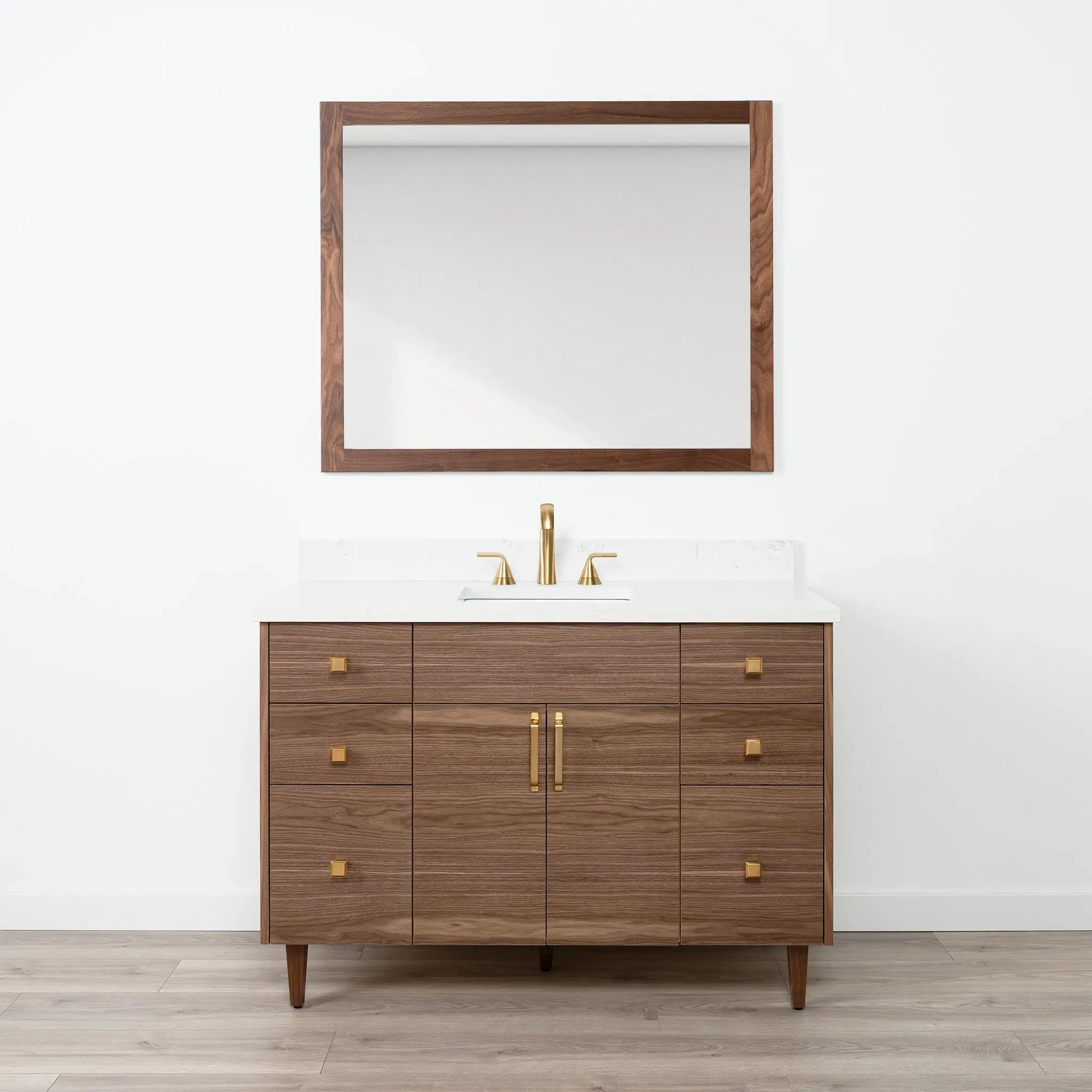 Austin Stainless SLIM 48" American Black Walnut Bathroom Vanity - Image 19