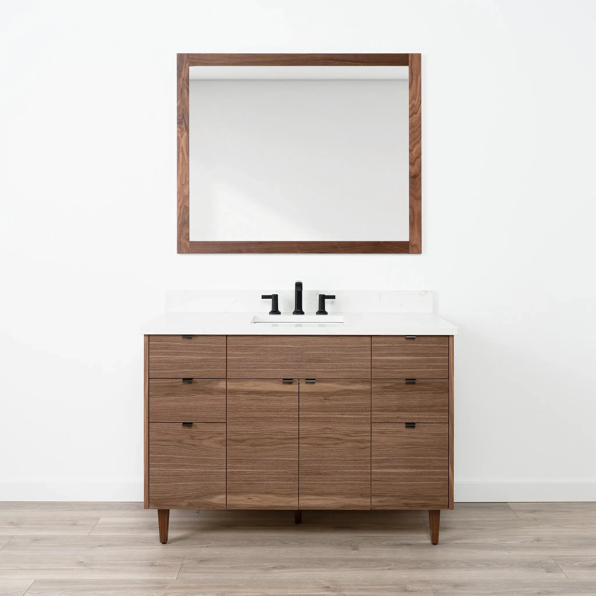 Austin Stainless SLIM 48" American Black Walnut Bathroom Vanity - Image 20