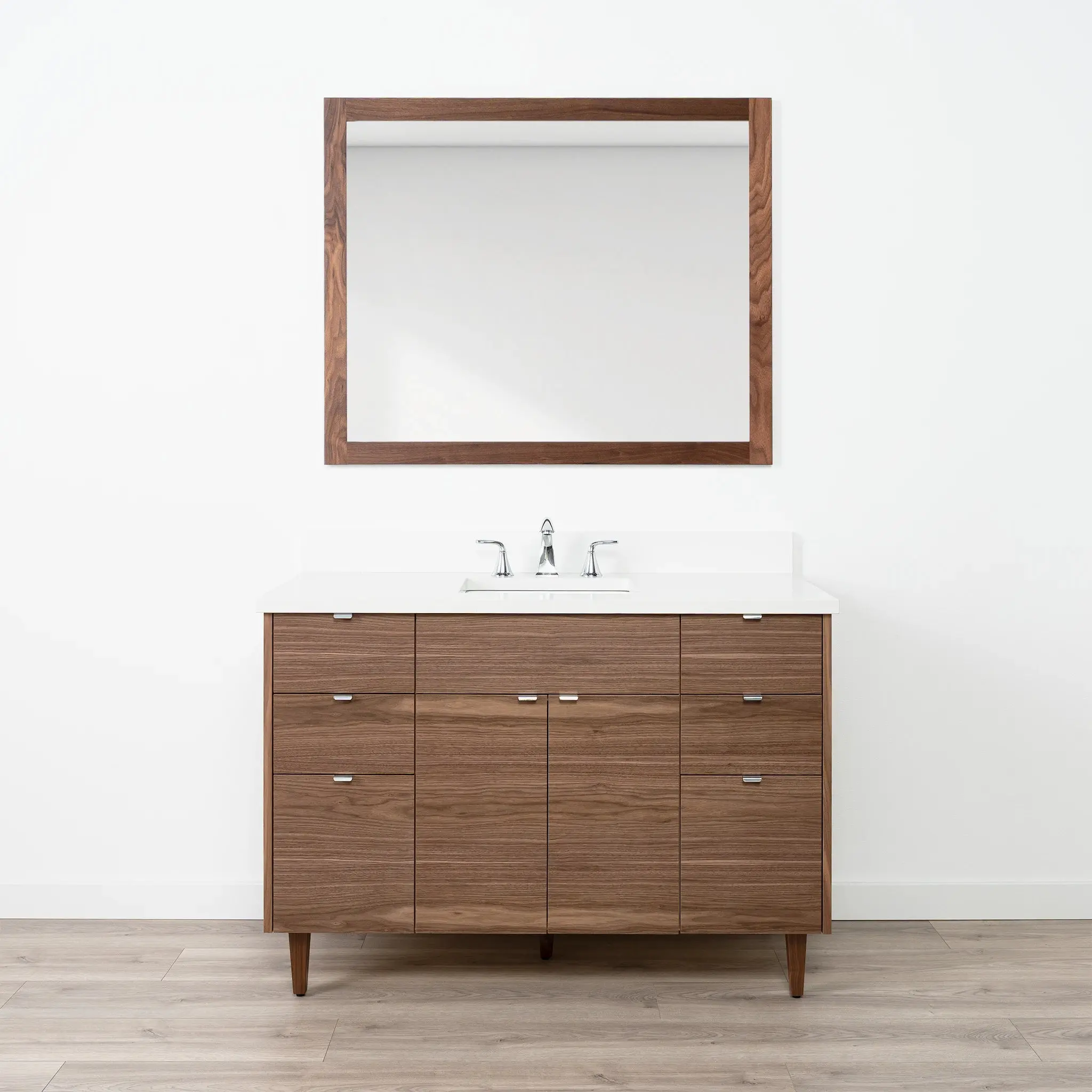 Austin Stainless SLIM 48" American Black Walnut Bathroom Vanity - Image 21
