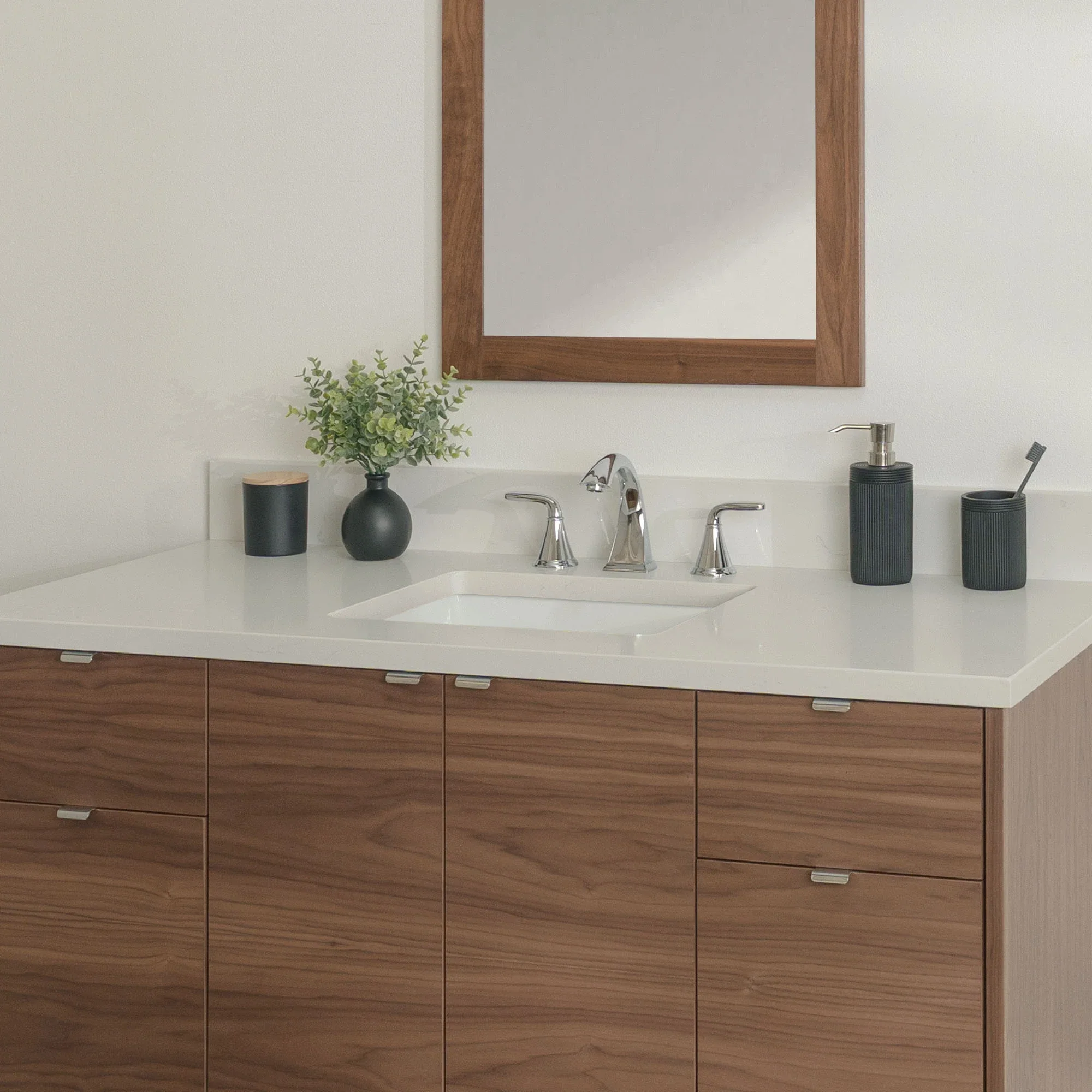 Austin Stainless 48" Wall Mount American Black Walnut Bathroom Vanity - Image 23