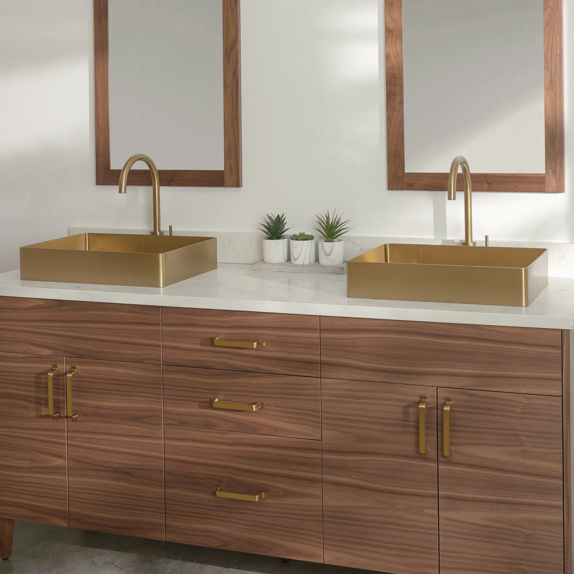 Austin Stainless SLIM 72" American Black Walnut Bathroom Vanity, Double Sink - Image 17