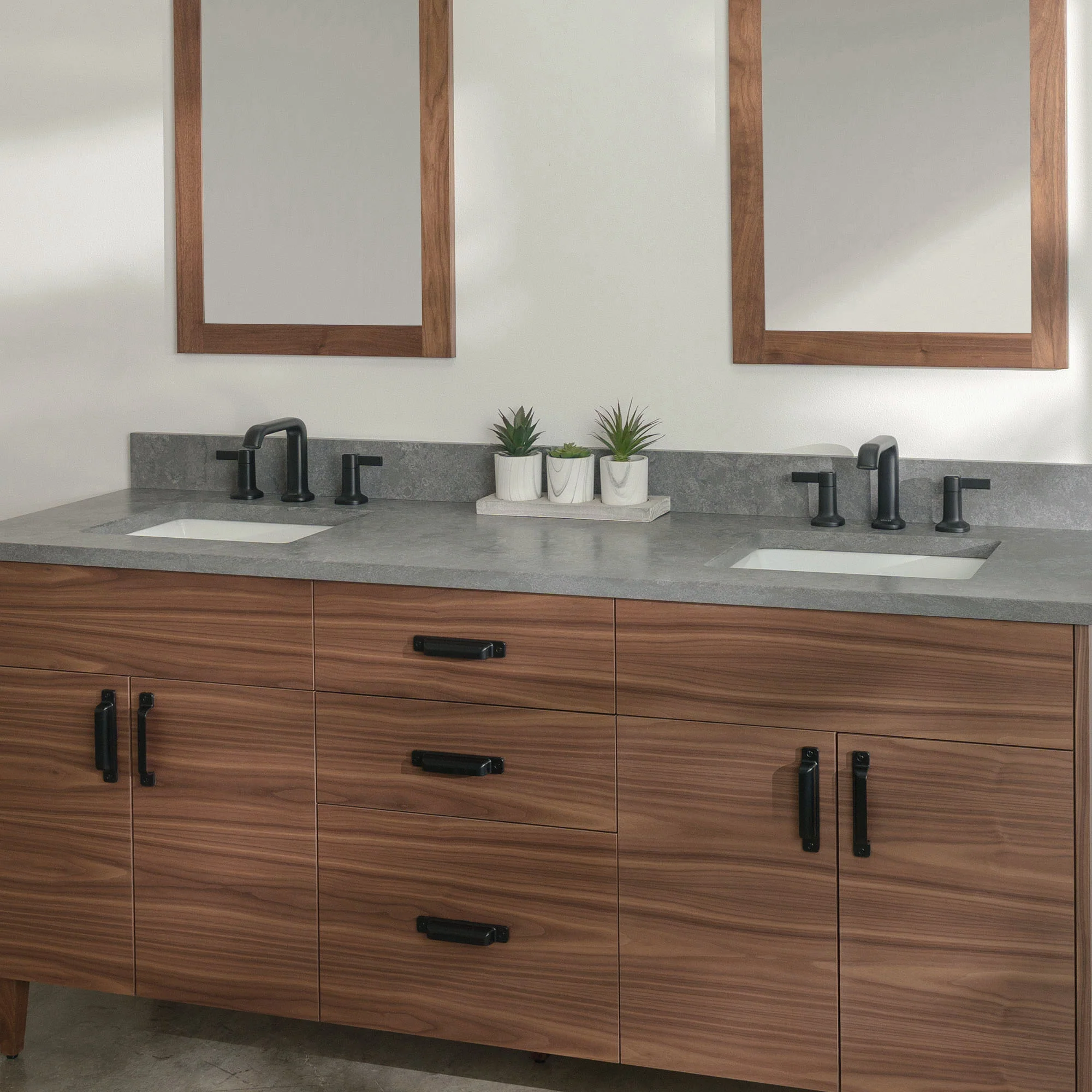 Austin Stainless SLIM 72" American Black Walnut Bathroom Vanity, Double Sink - Image 19