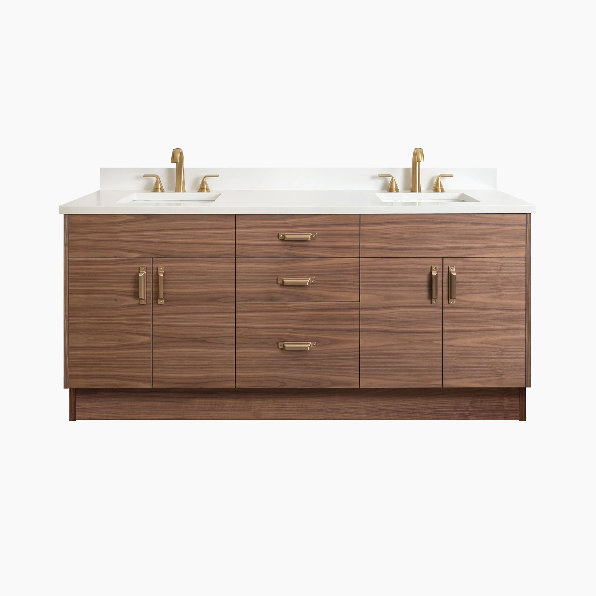 Austin Stainless SLIM 72" American Black Walnut Bathroom Vanity, Double Sink - Image 22