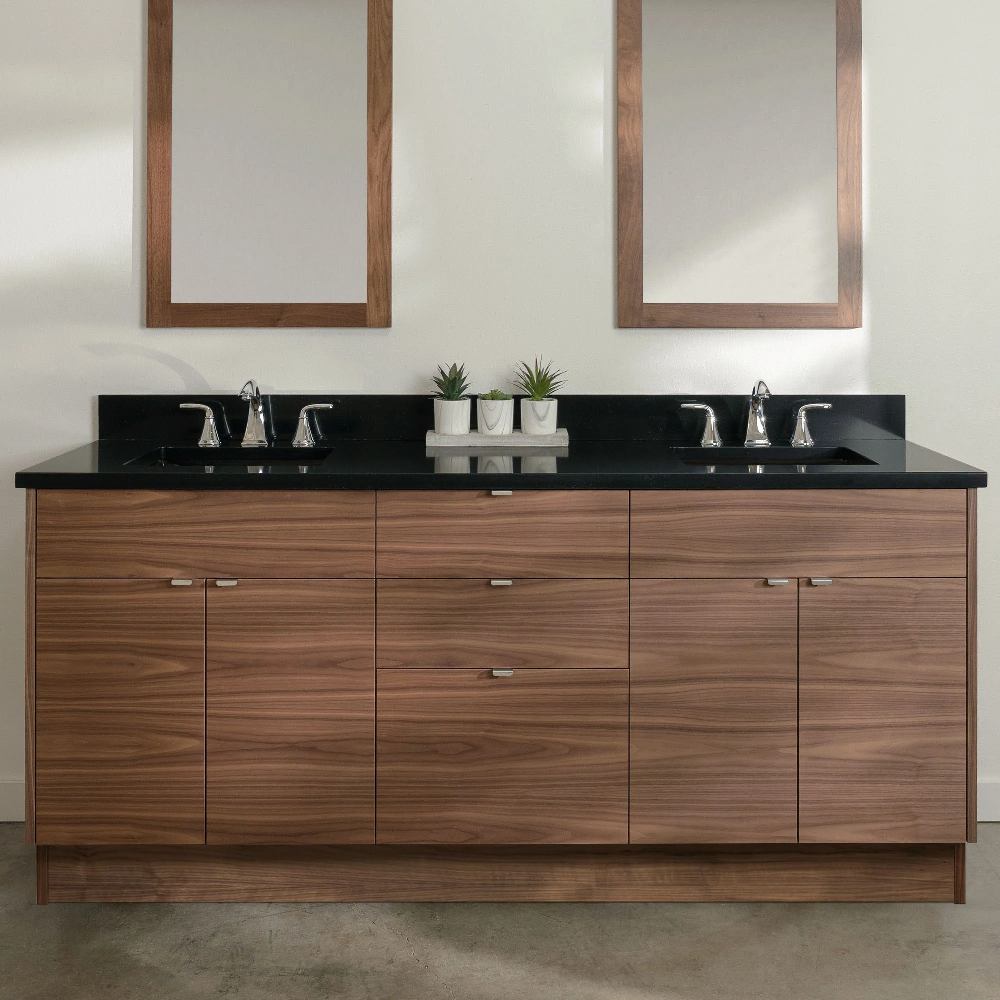 Austin Stainless SLIM 72" American Black Walnut Bathroom Vanity, Double Sink - Image 23