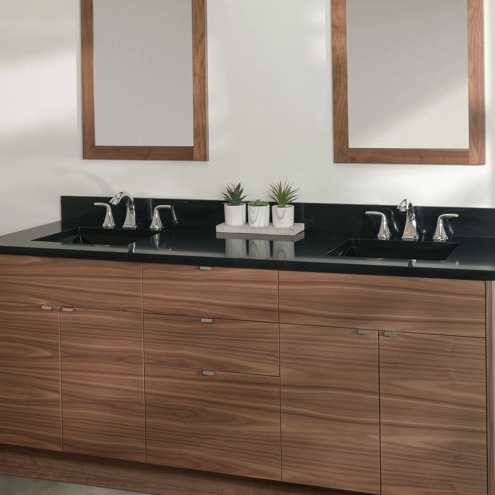 Austin Stainless SLIM 72" American Black Walnut Bathroom Vanity, Double Sink - Image 24