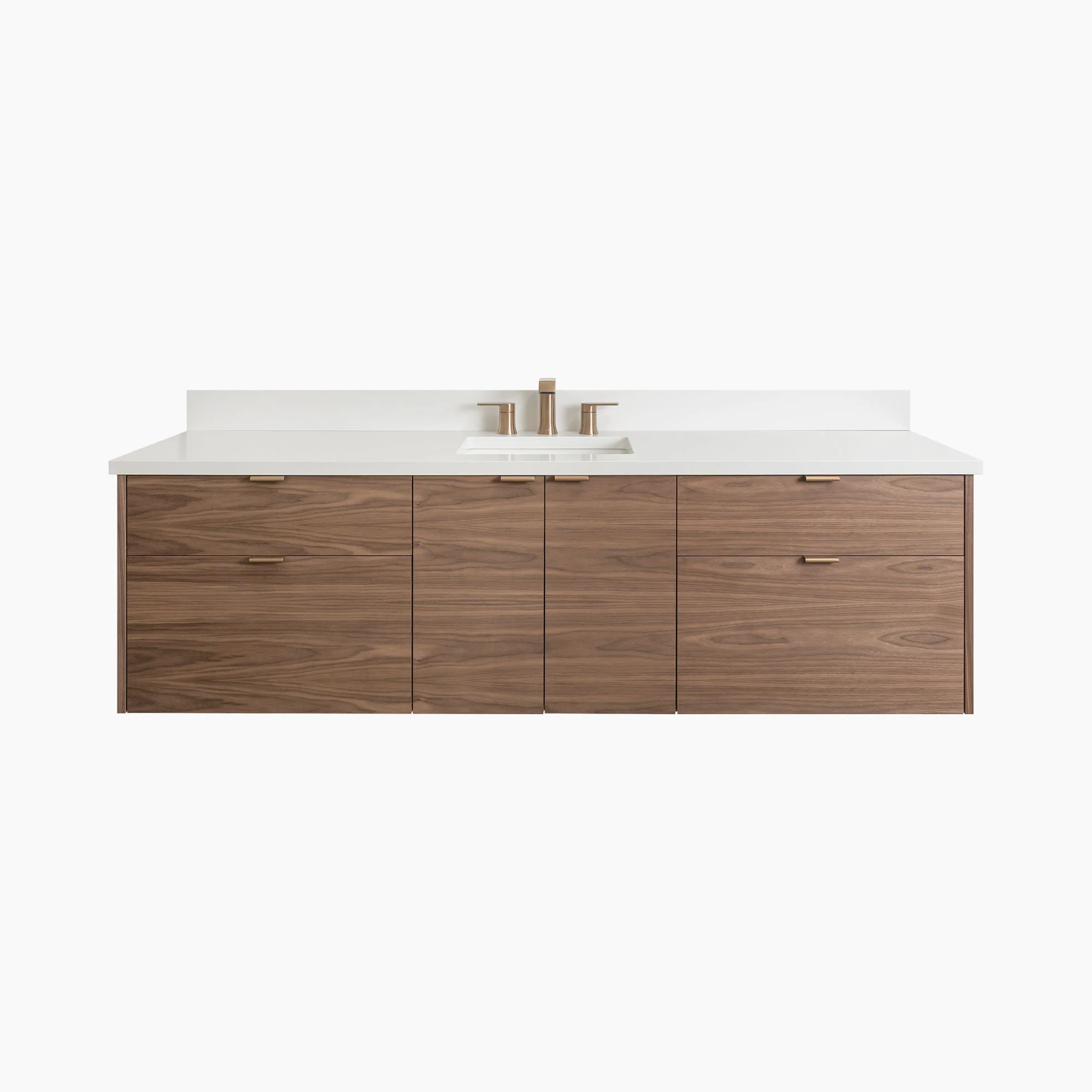 Austin Stainless 72" Wall Mount American Black Walnut Bathroom Vanity