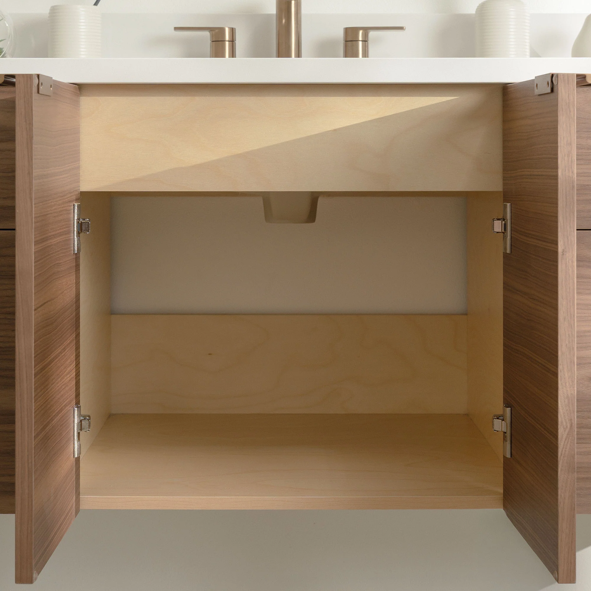 Austin Stainless 72" Wall Mount American Black Walnut Bathroom Vanity - Image 10