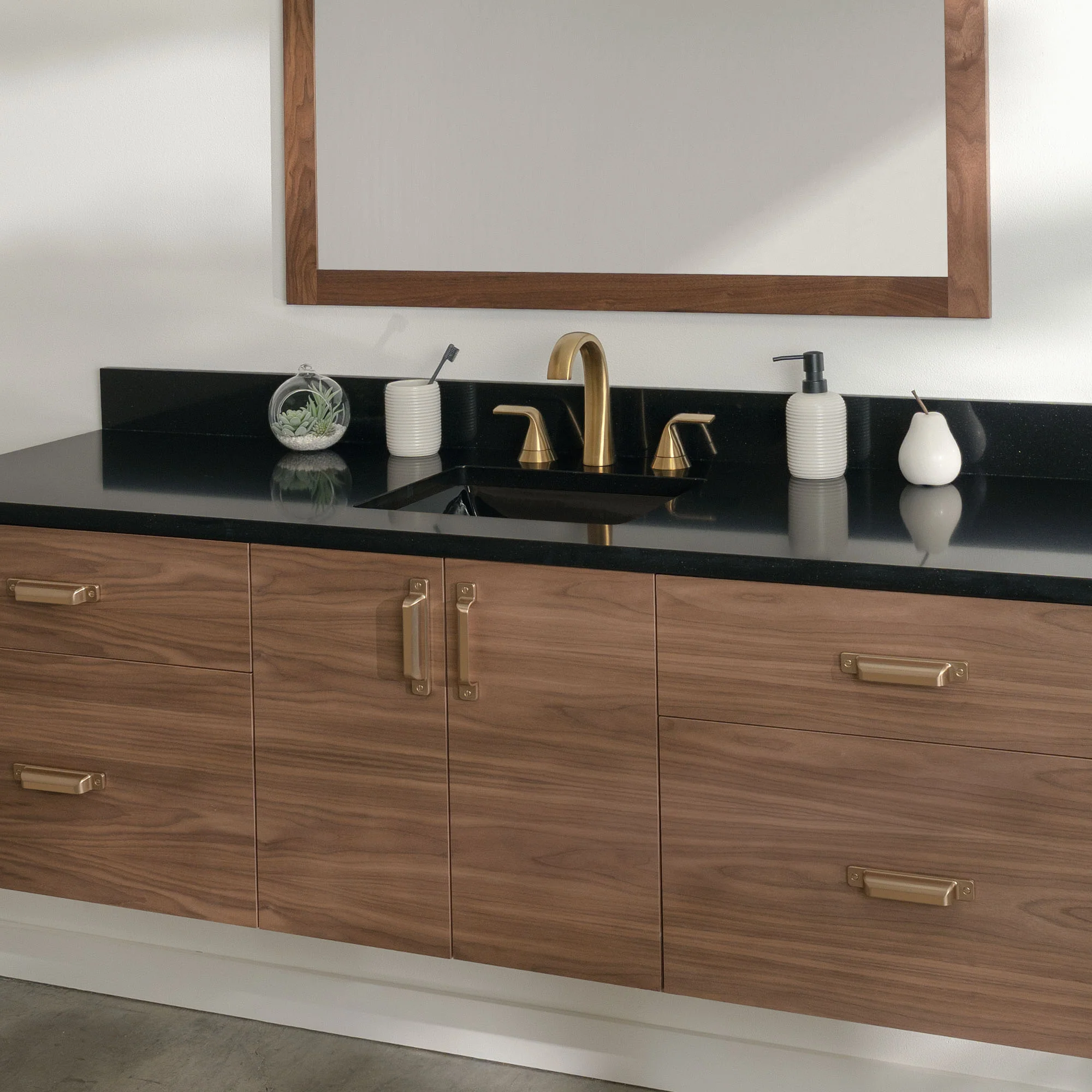 Austin Stainless 72" Wall Mount American Black Walnut Bathroom Vanity - Image 23