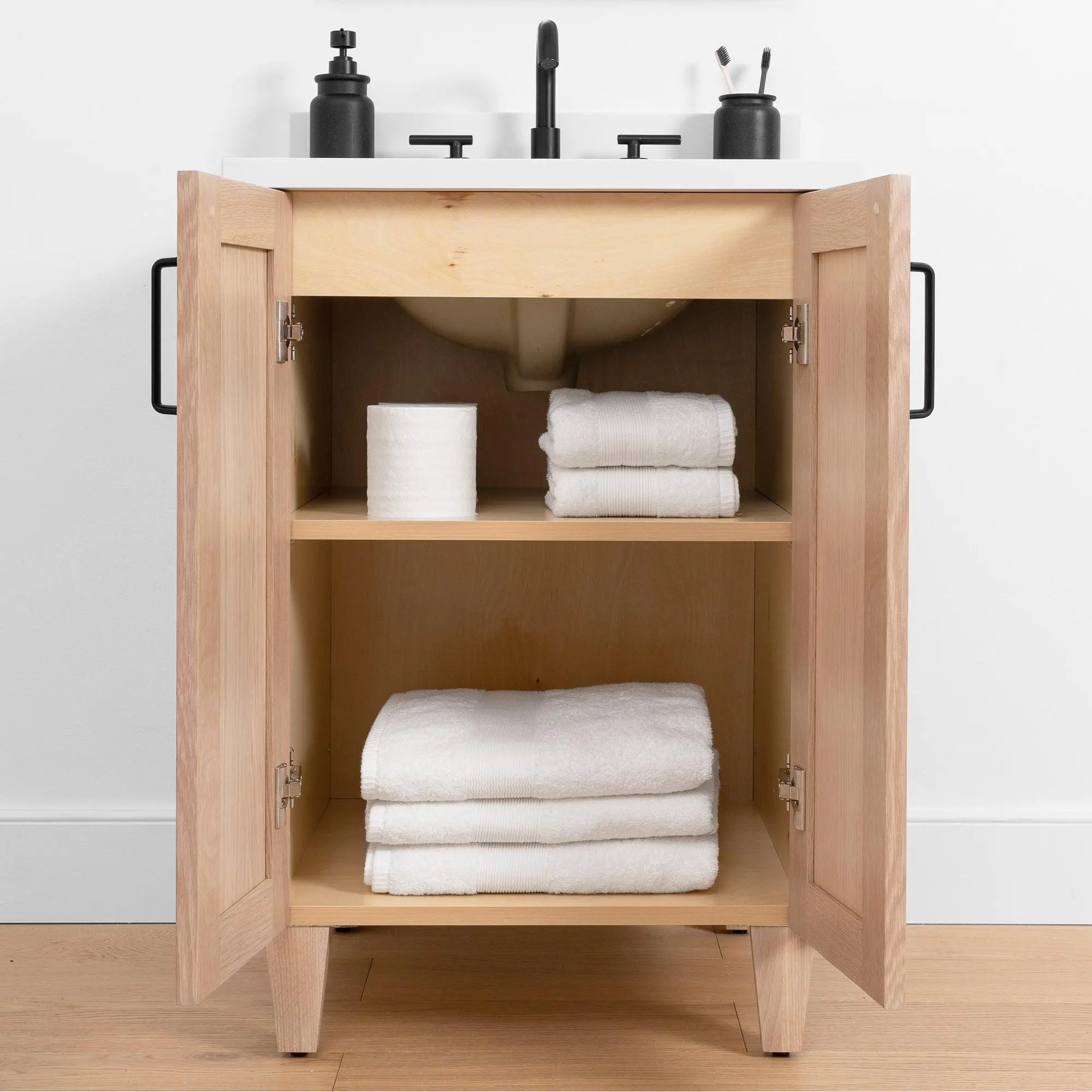 Bridgeport 24" White Oak Bathroom Vanity - Image 11