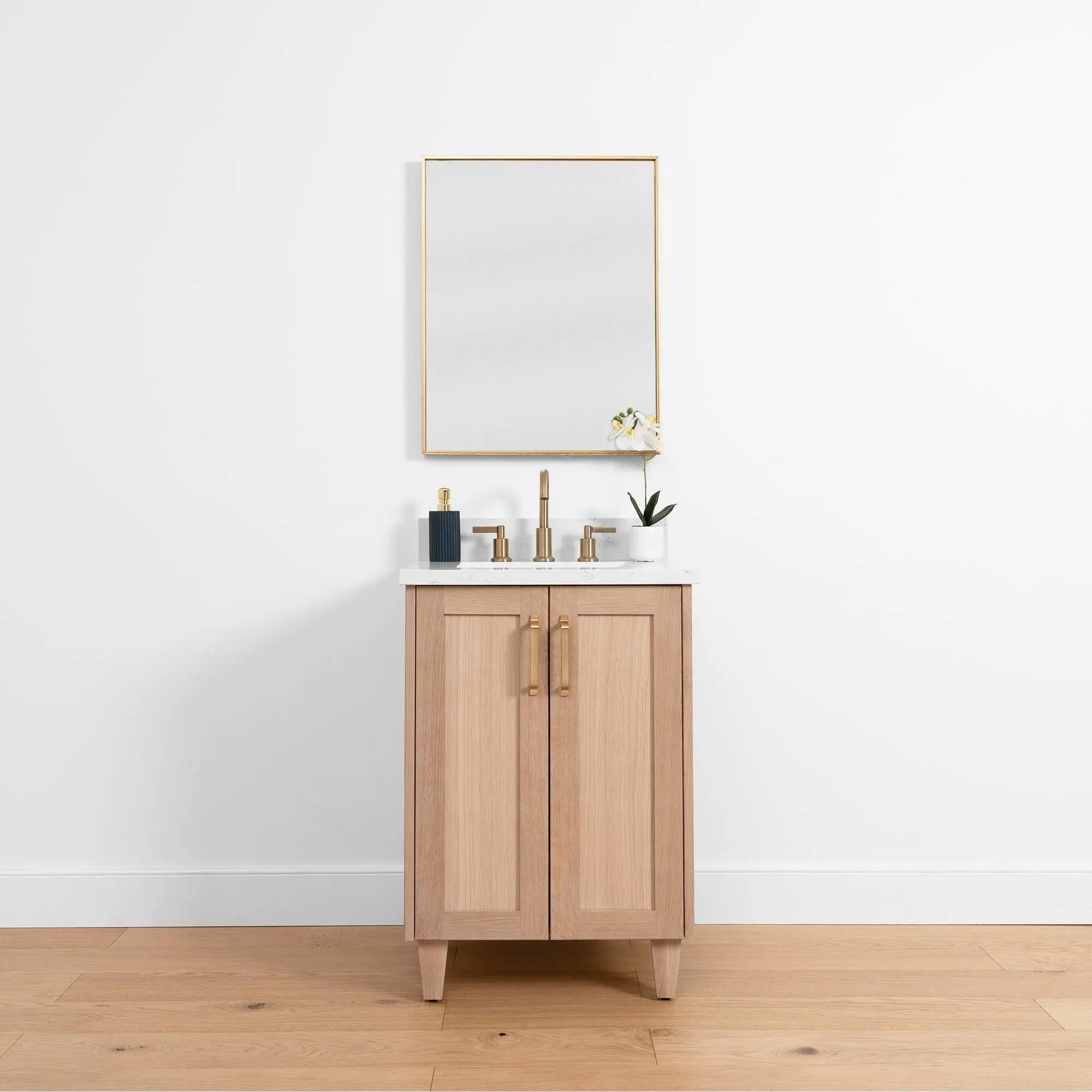 Bridgeport 24" White Oak Bathroom Vanity - Image 13
