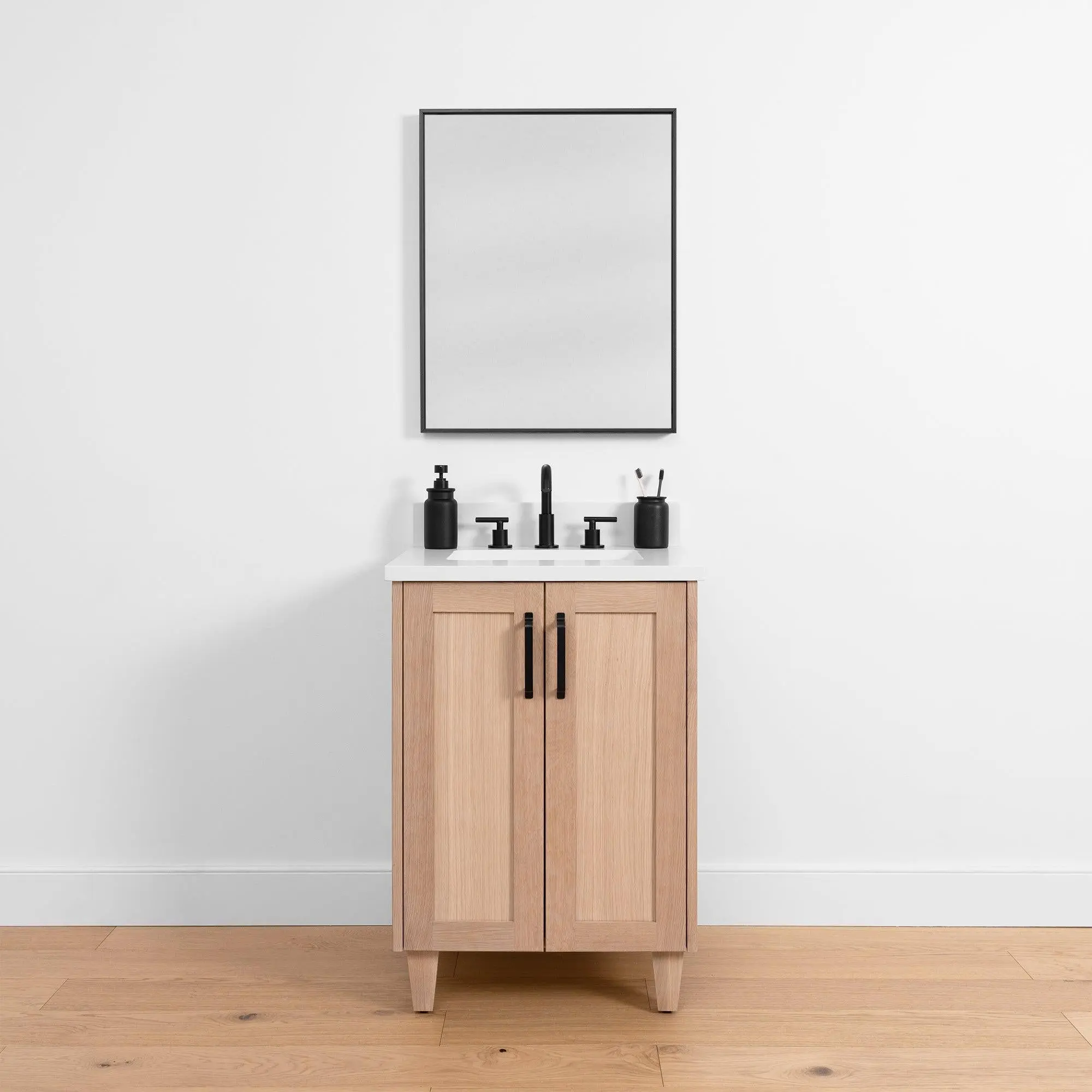 Bridgeport 24" White Oak Bathroom Vanity - Image 2