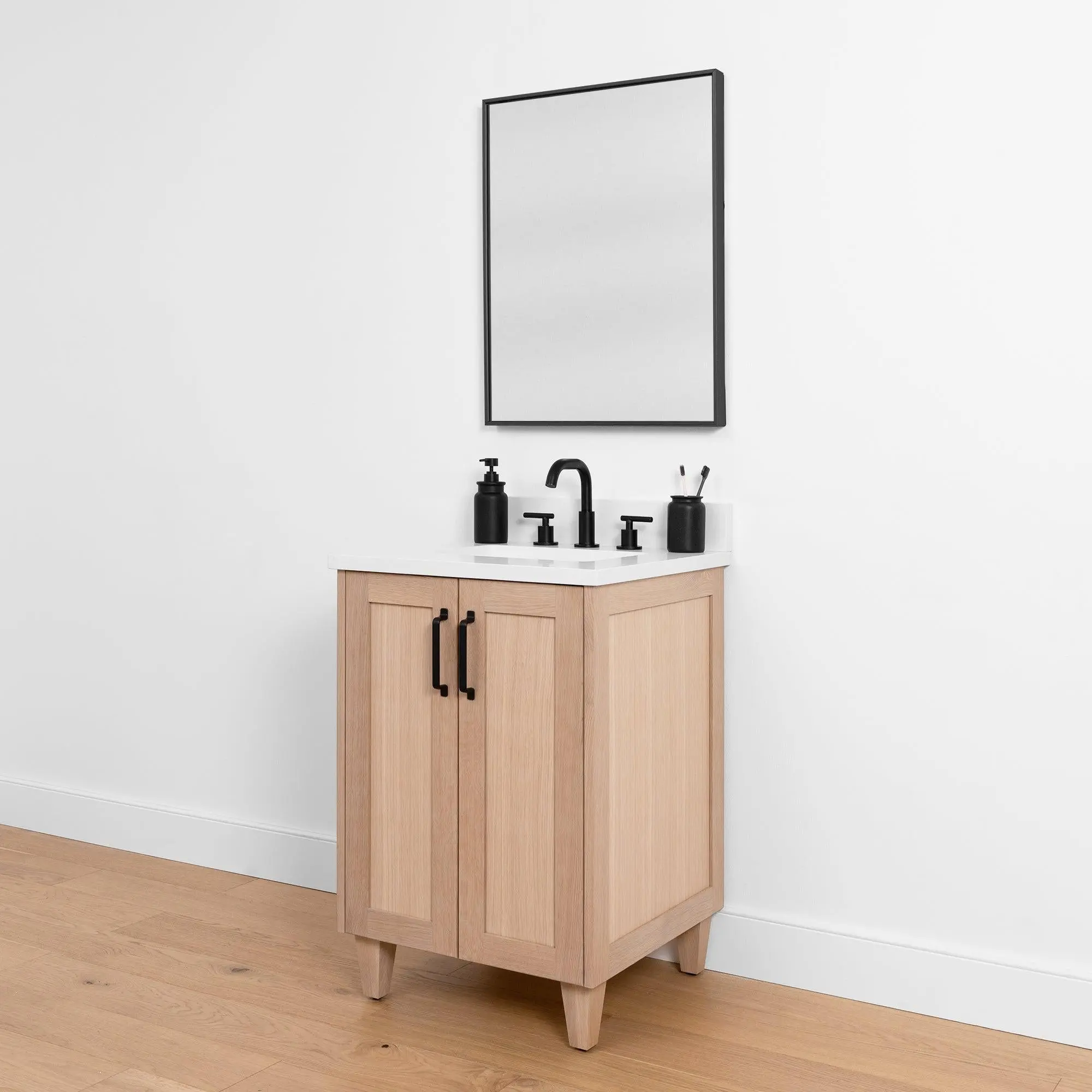 Bridgeport 24" White Oak Bathroom Vanity - Image 4