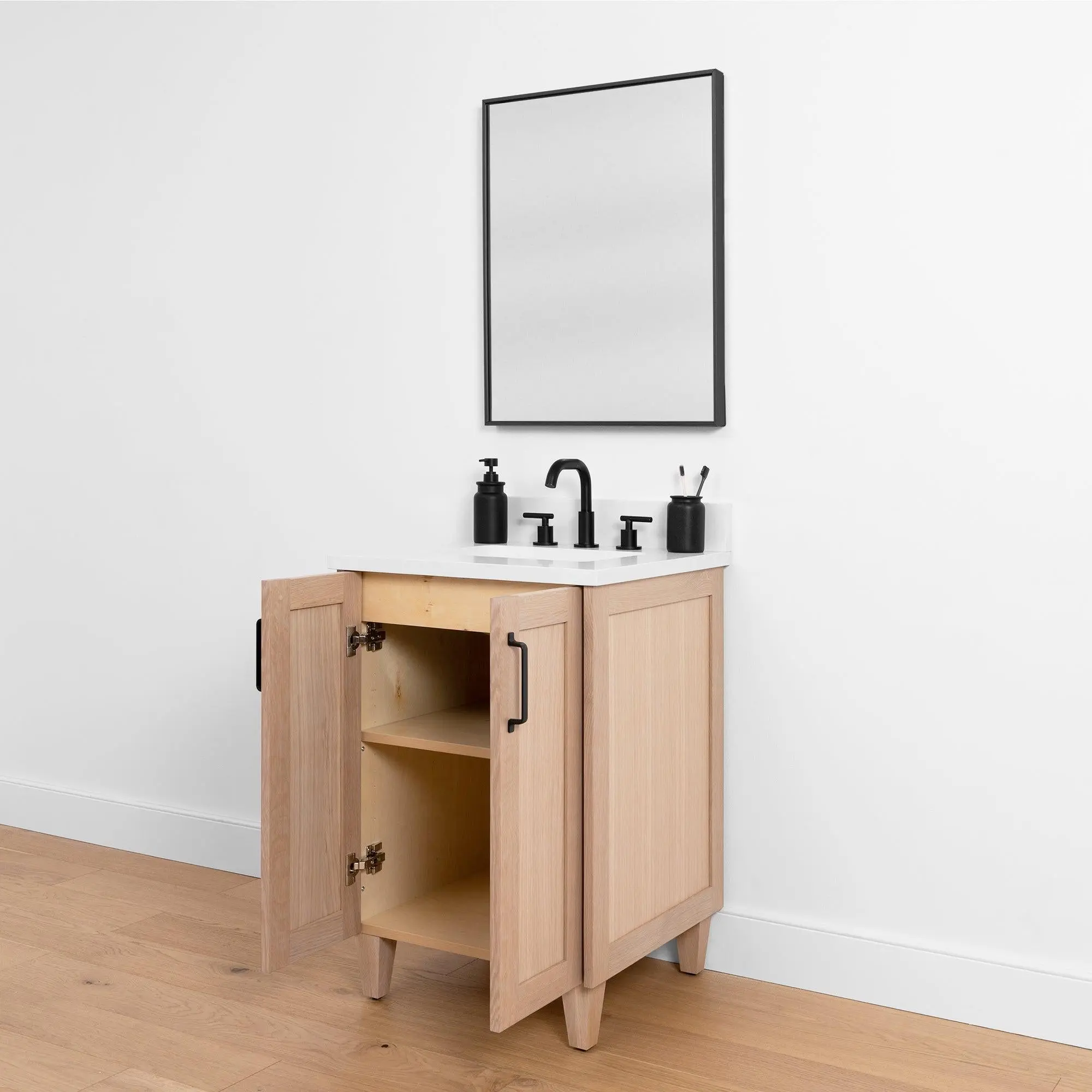 Bridgeport 24" White Oak Bathroom Vanity - Image 5