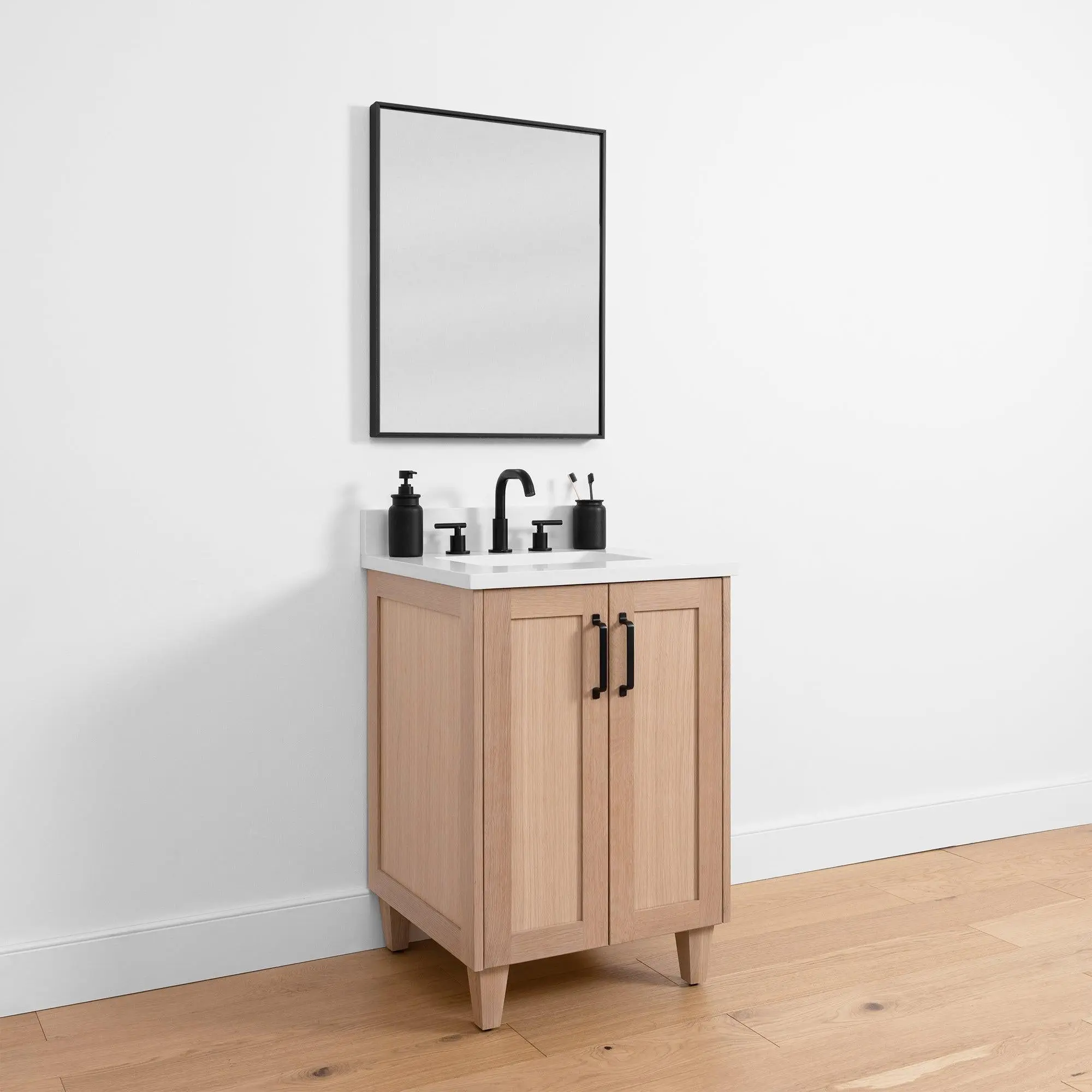 Bridgeport 24" White Oak Bathroom Vanity - Image 6