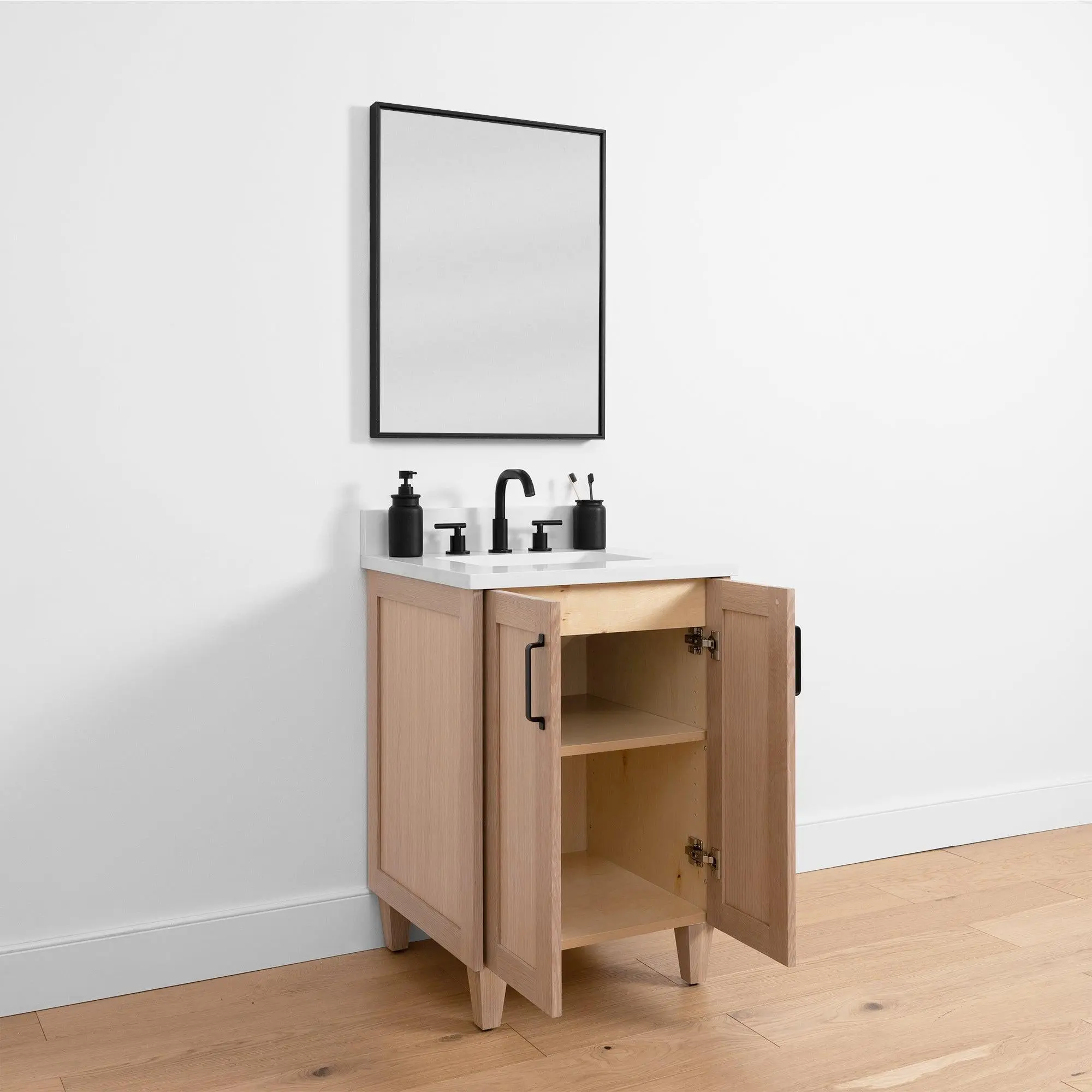 Bridgeport 24" White Oak Bathroom Vanity - Image 7