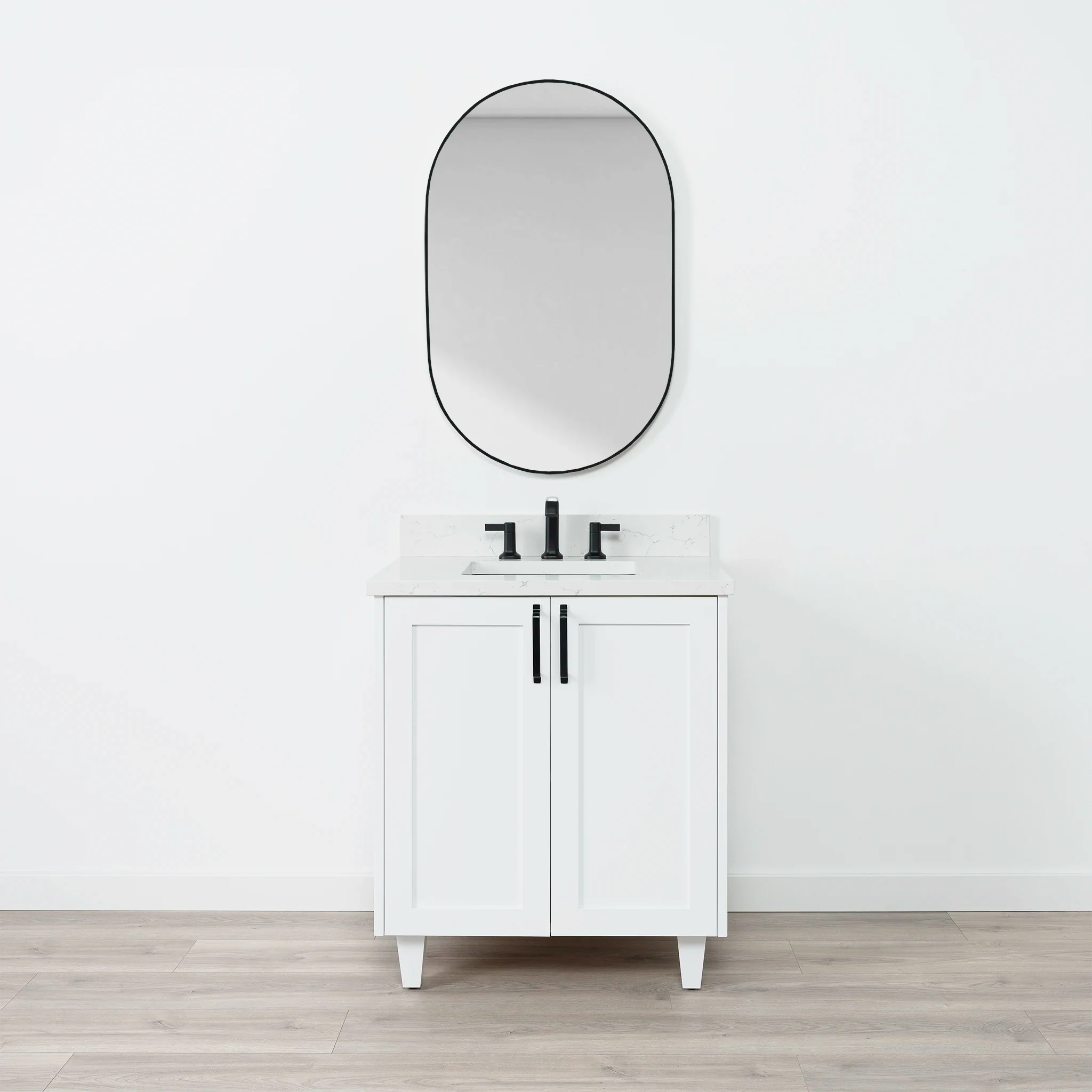 Bridgeport 30" Satin White Bathroom Vanity - Image 11