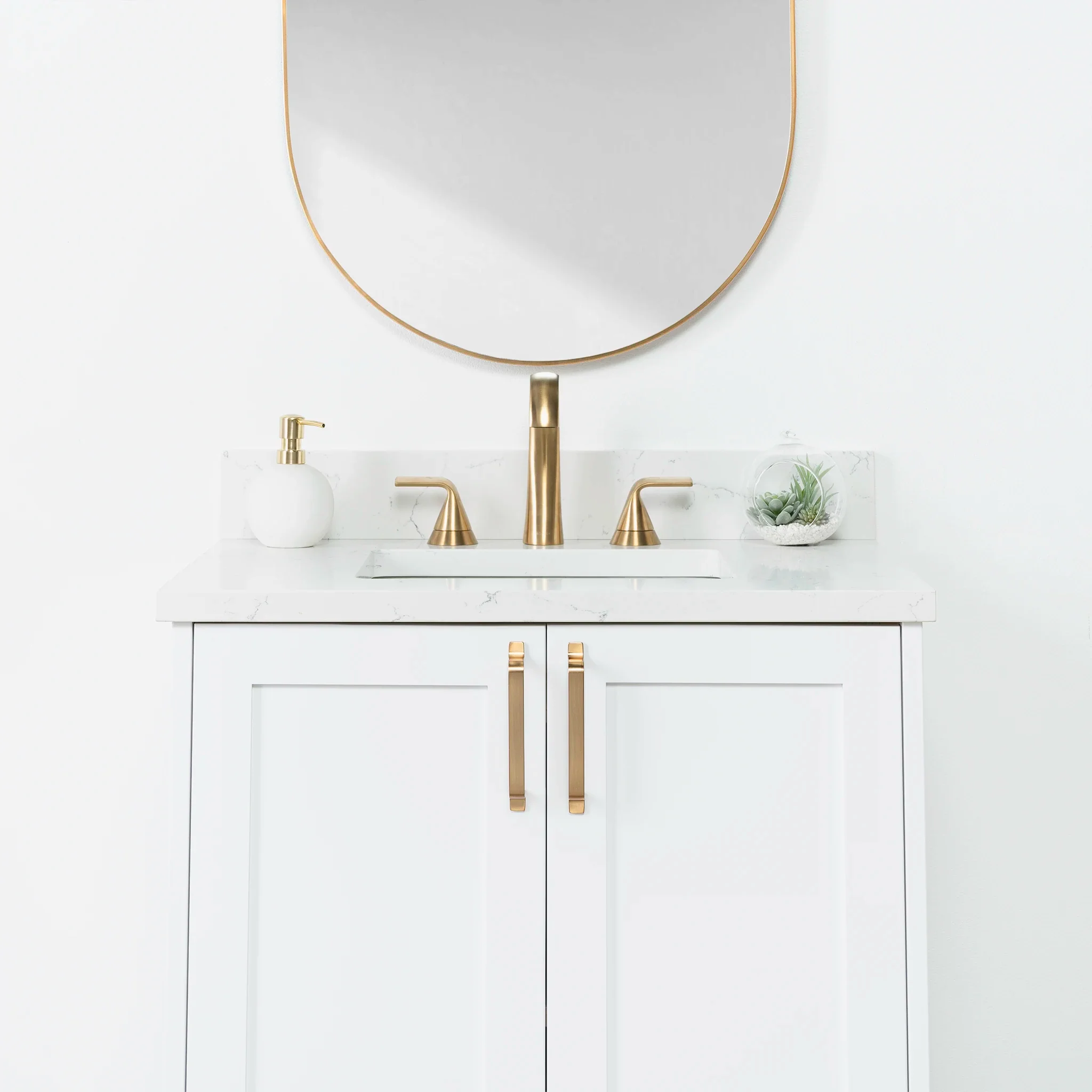 Bridgeport 30" Satin White Bathroom Vanity - Image 3