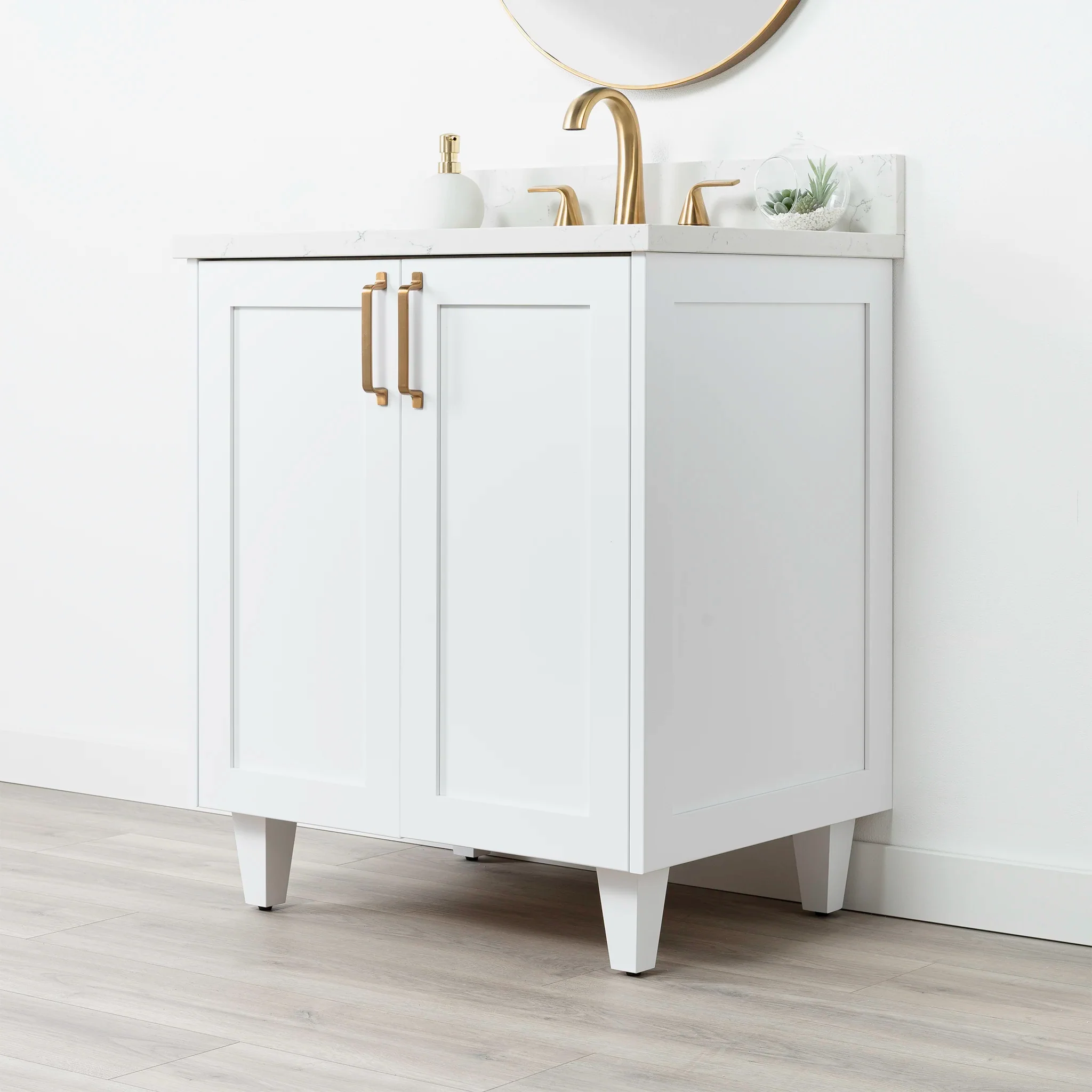 Bridgeport 30" Satin White Bathroom Vanity - Image 4