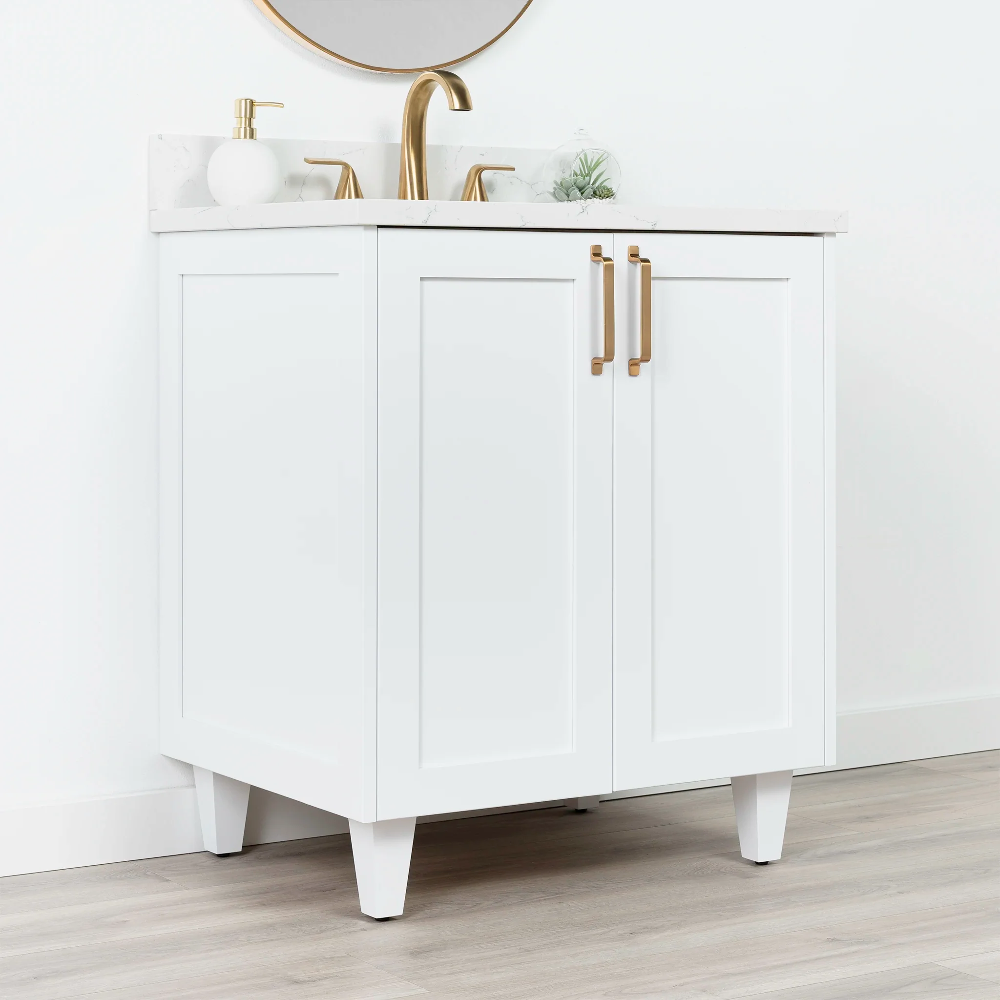 Bridgeport 30" Satin White Bathroom Vanity - Image 5