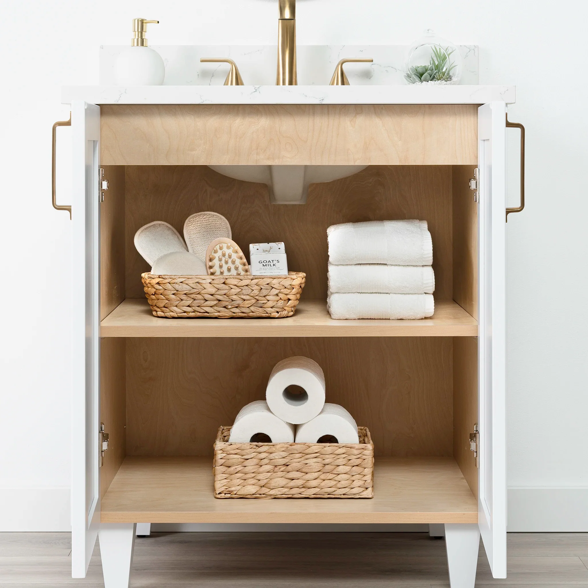 Bridgeport 30" Satin White Bathroom Vanity - Image 7