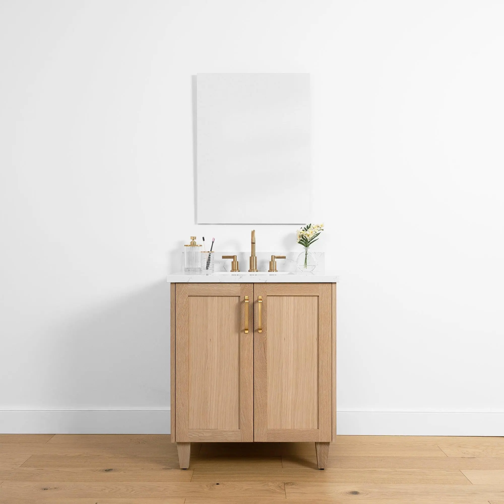 Bridgeport 30" White Oak Bathroom Vanity - Image 12