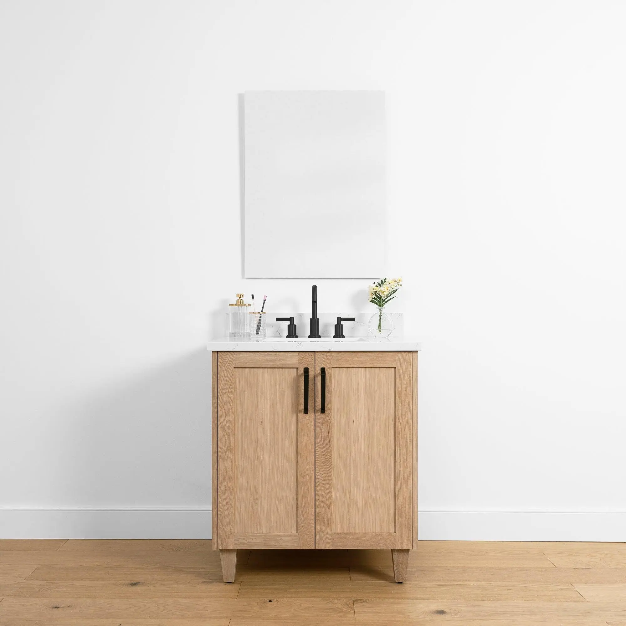 Bridgeport 30" White Oak Bathroom Vanity - Image 13