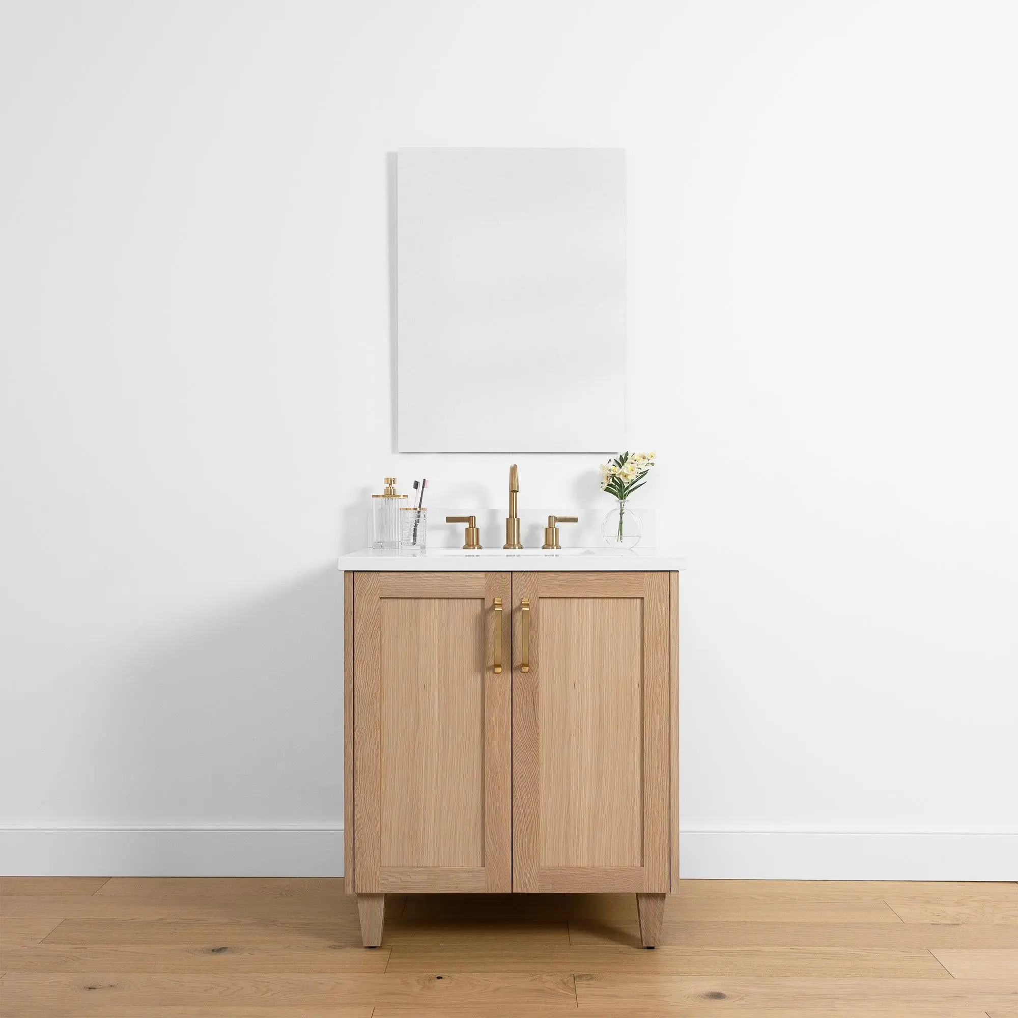 Bridgeport 30" White Oak Bathroom Vanity - Image 2