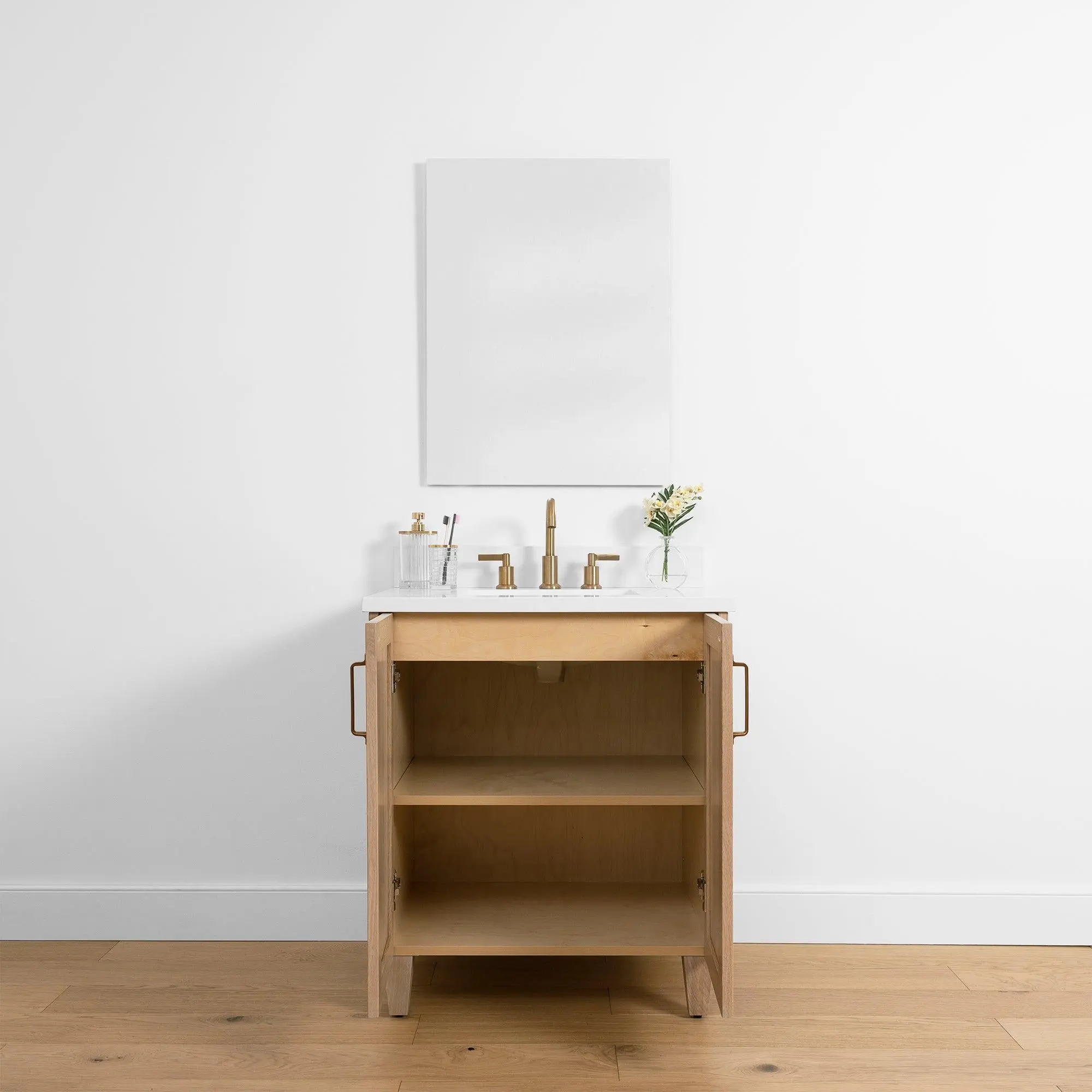 Bridgeport 30" White Oak Bathroom Vanity - Image 3
