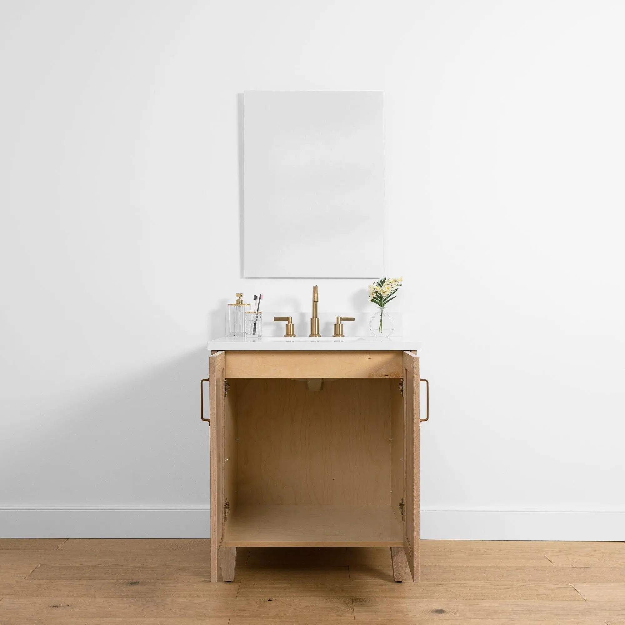 Bridgeport 30" White Oak Bathroom Vanity - Image 4