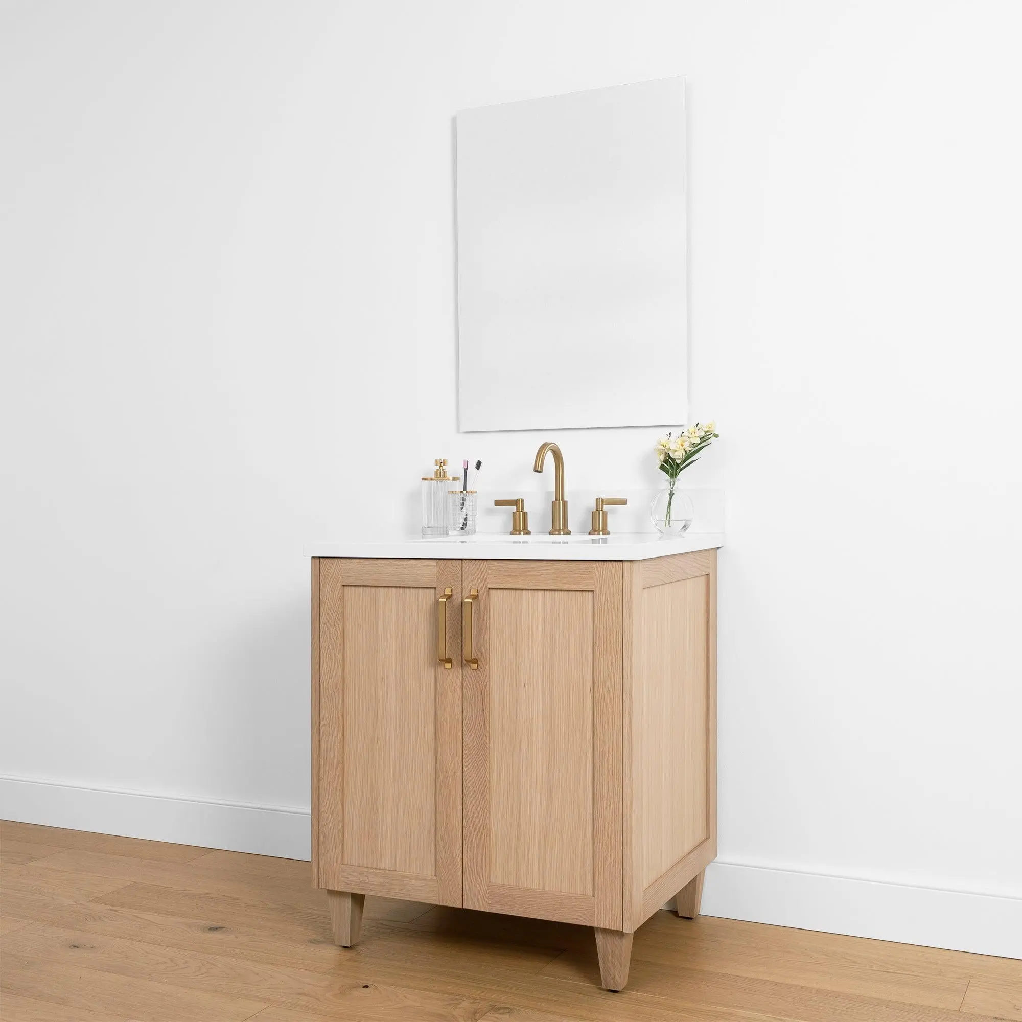 Bridgeport 30" White Oak Bathroom Vanity - Image 5