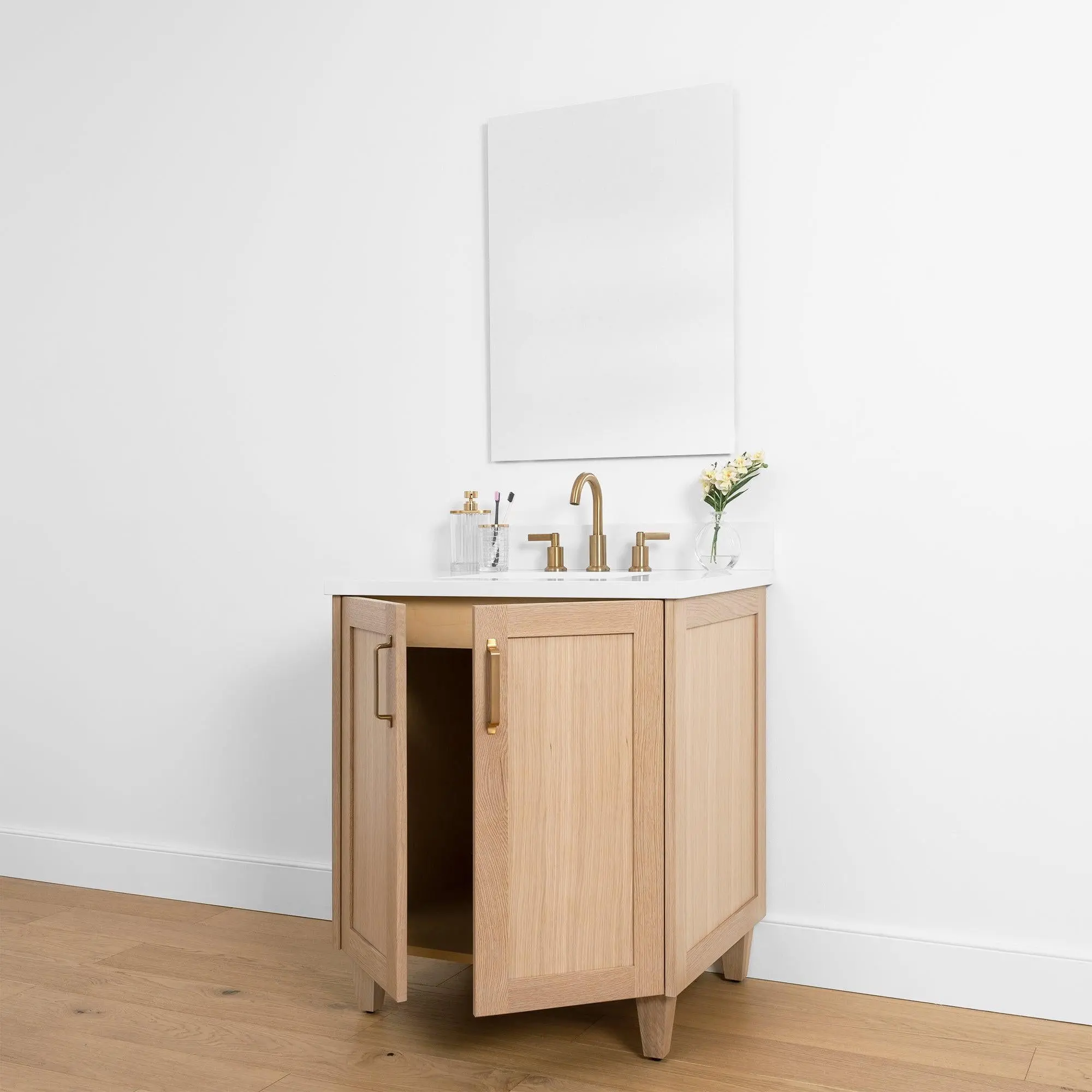 Bridgeport 30" White Oak Bathroom Vanity - Image 6