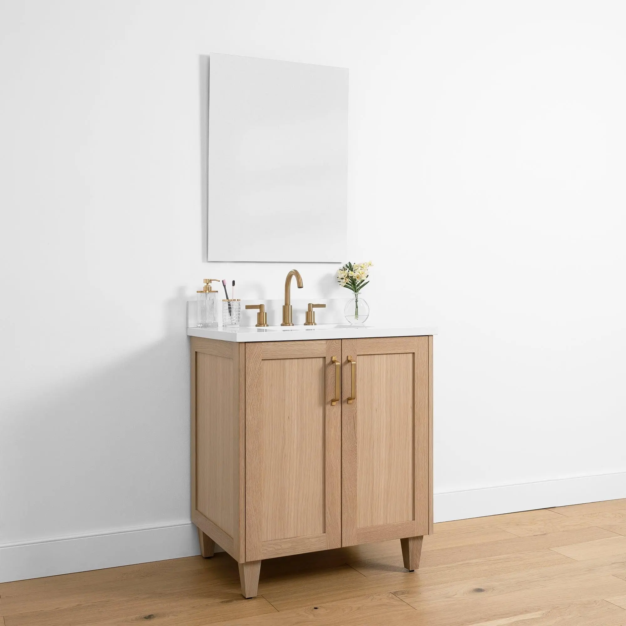 Bridgeport 30" White Oak Bathroom Vanity - Image 7