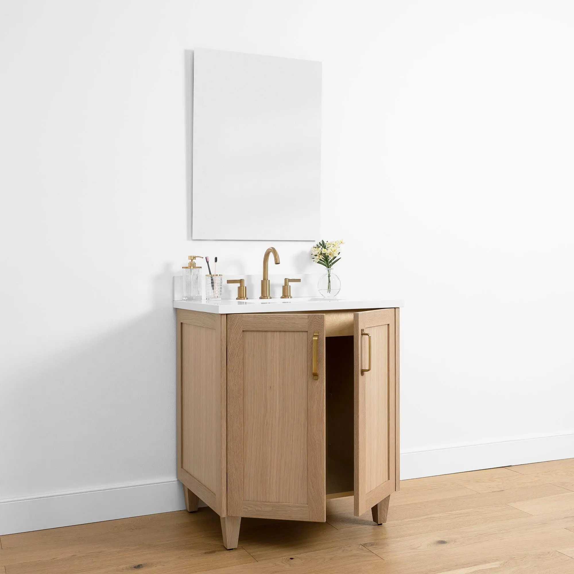 Bridgeport 30" White Oak Bathroom Vanity - Image 8