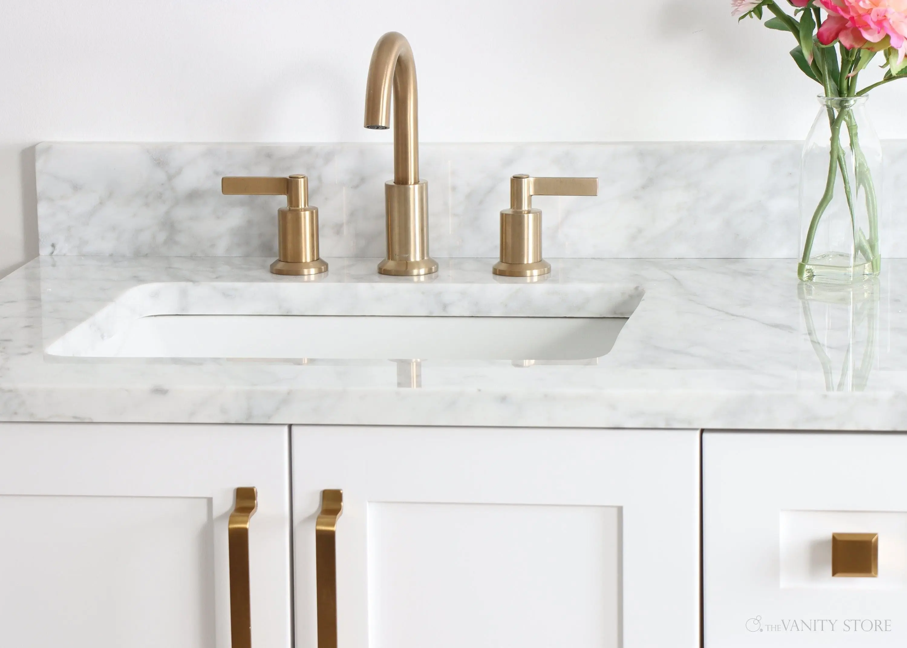 Bridgeport 36" Satin White Bathroom Vanity, Left Sink - Image 11