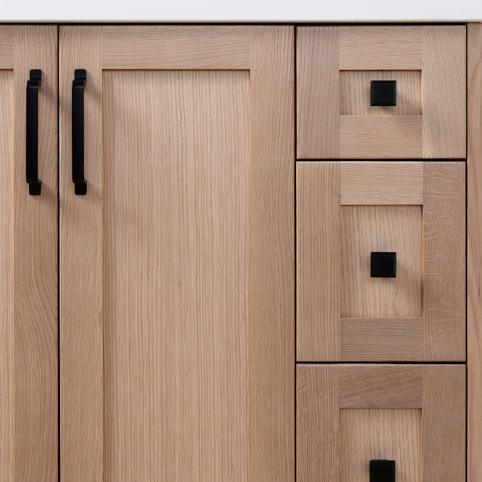 Bridgeport 36" White Oak Bathroom Vanity, Left Sink - Image 14