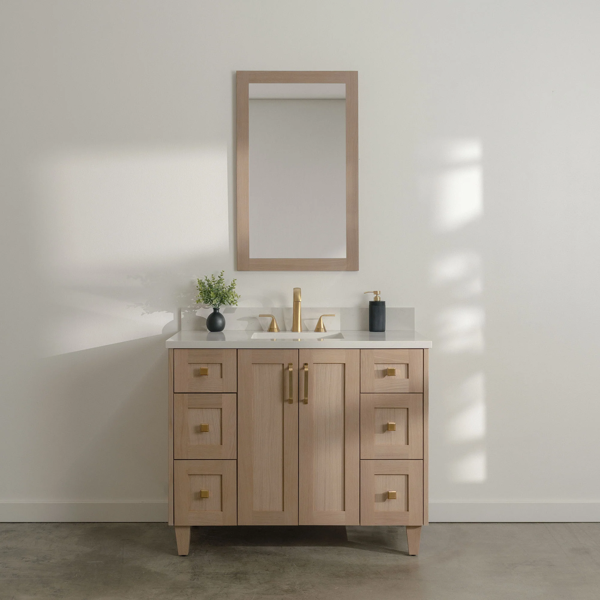 Bridgeport 42" White Oak Bathroom Vanity - Image 2