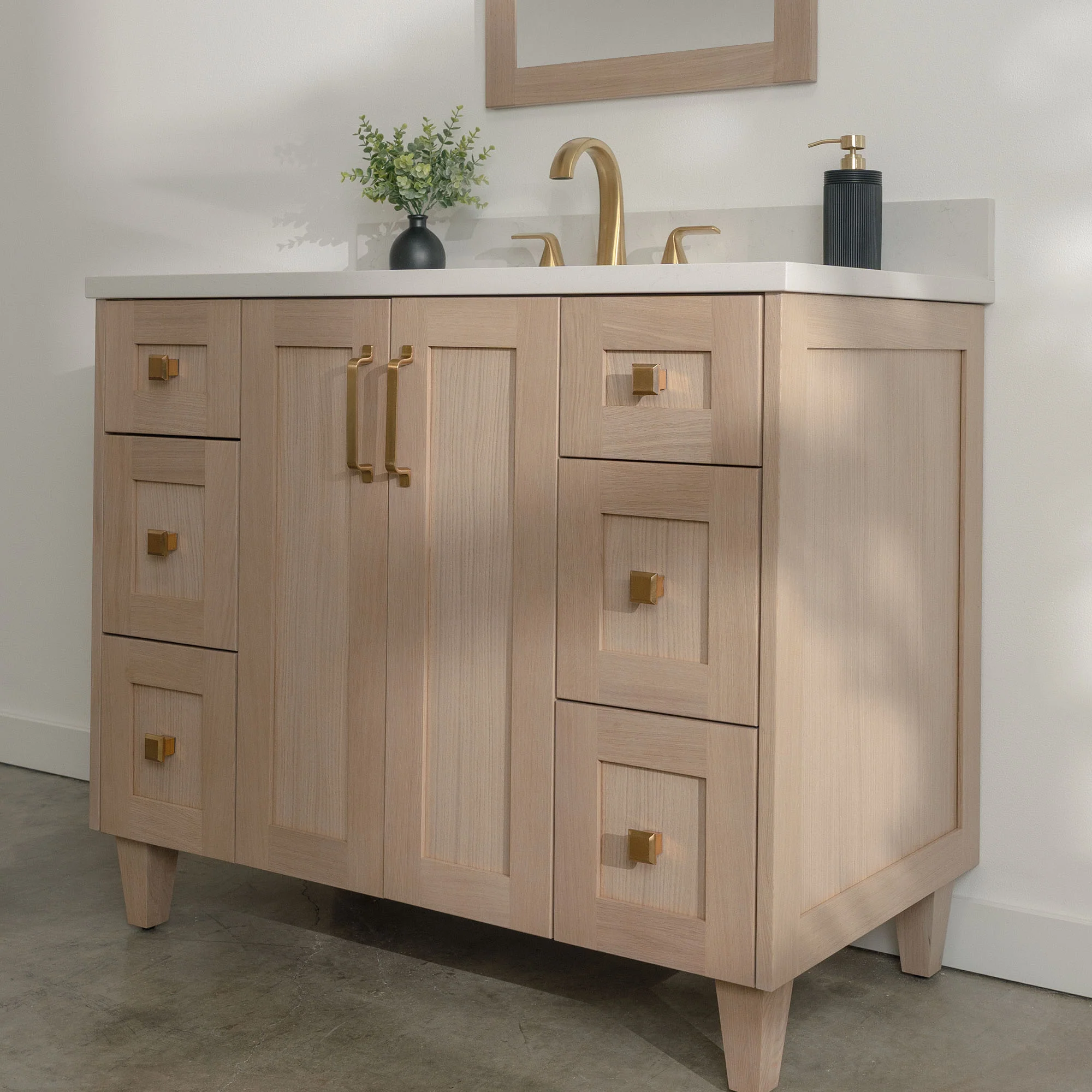 Bridgeport 42" White Oak Bathroom Vanity - Image 3